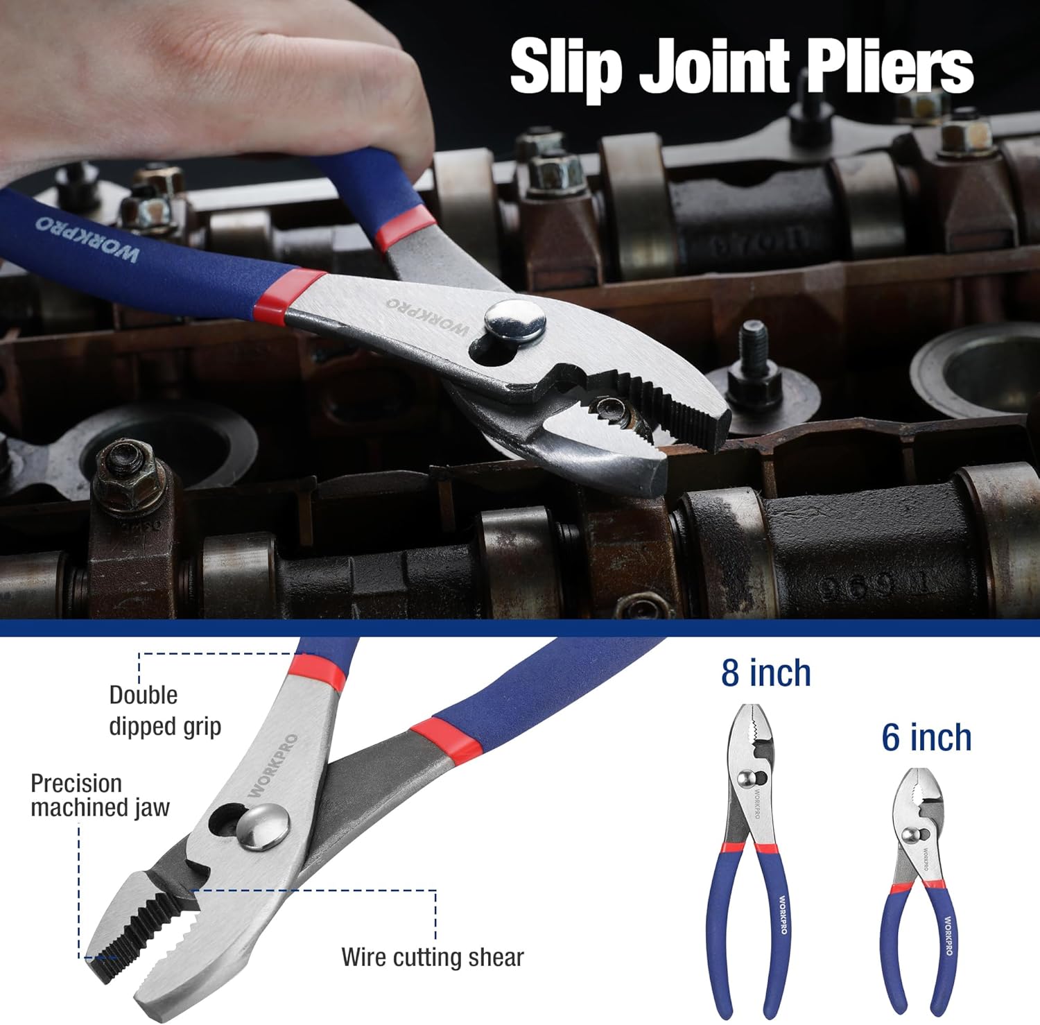 Secondary Images for 7-piece WORKPRO Pliers Set with Groove Joint
