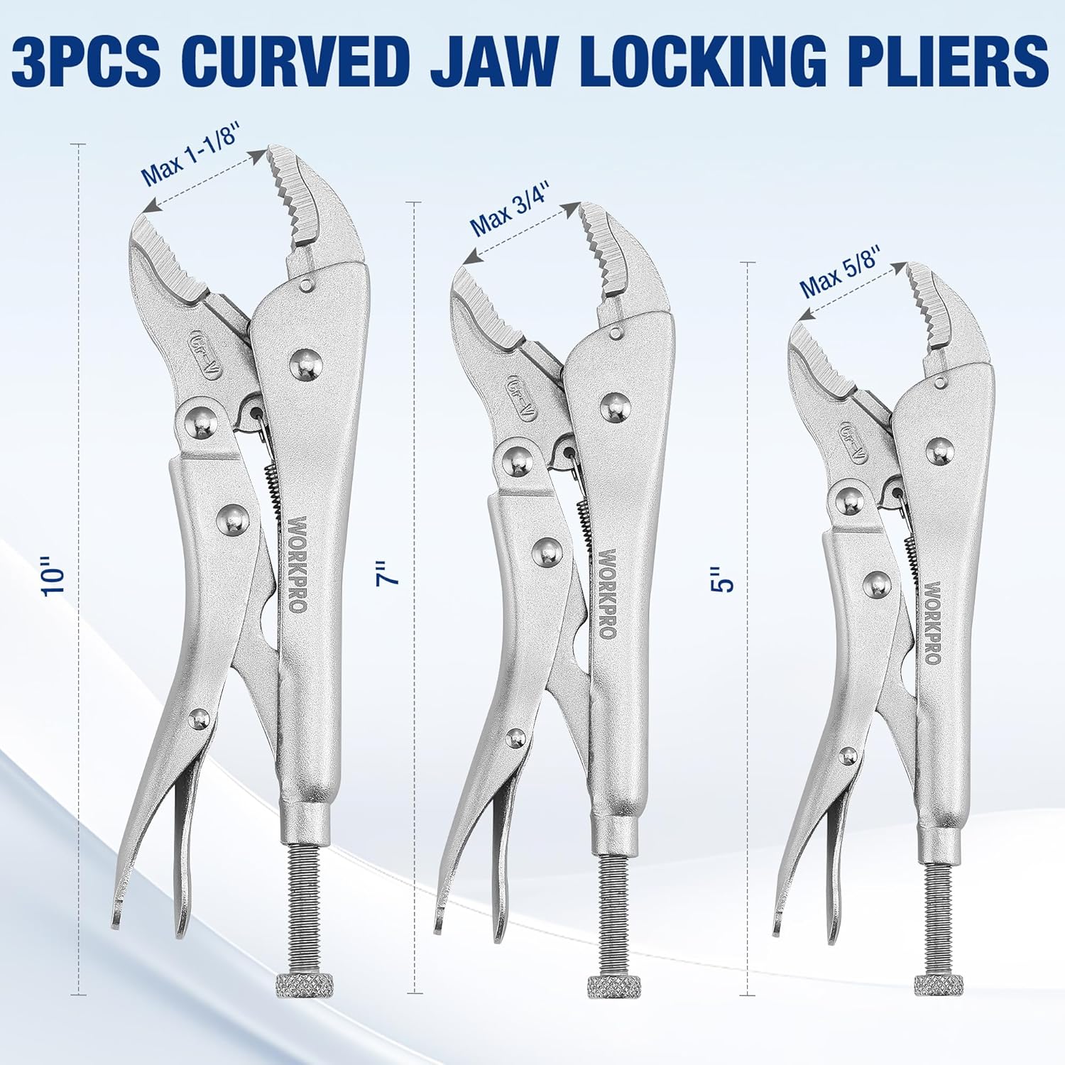 Secondary Images for WORKPRO 5-Piece Locking Pliers Set