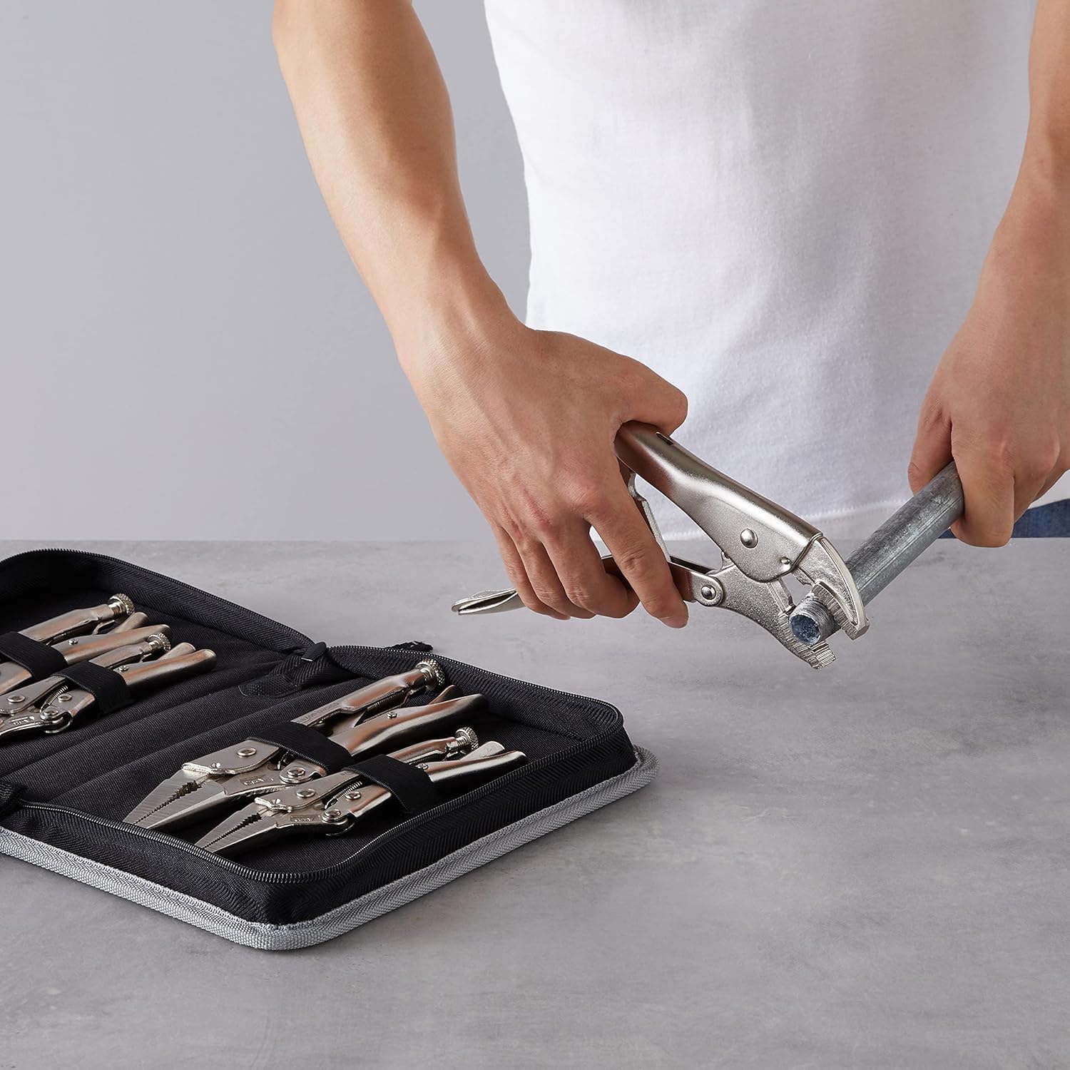Secondary Images for Amazon Basics 5-Piece CR-V Locking Pliers and Wire Cutters Set with Carrying Case