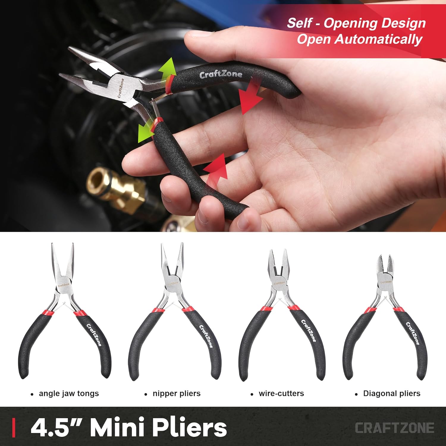 Secondary Images for 10PC Pliers and Wrench Set with Storage Rack