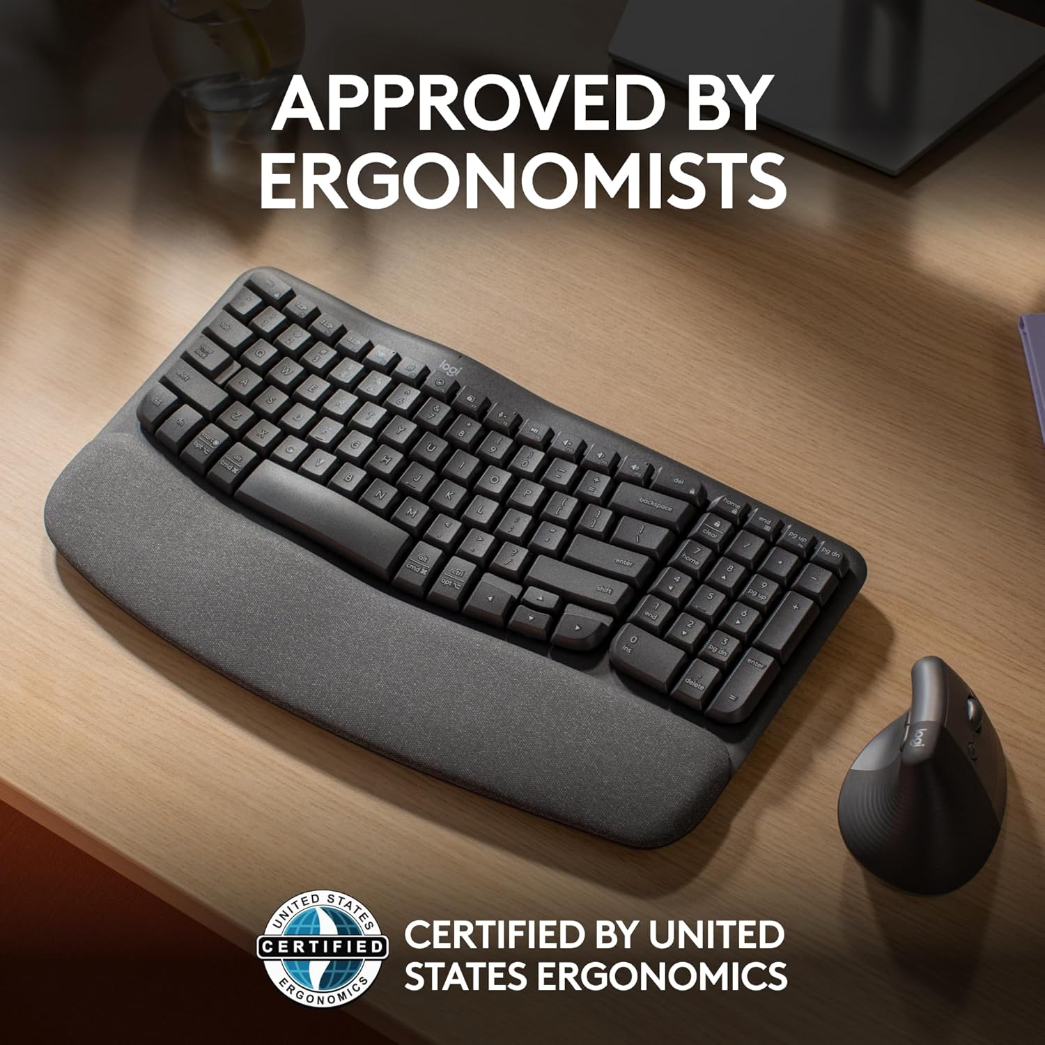 Highlights that the product has been approved and certified by ergonomists for safe and comfortable use, providing reassurance about its ergonomic design.