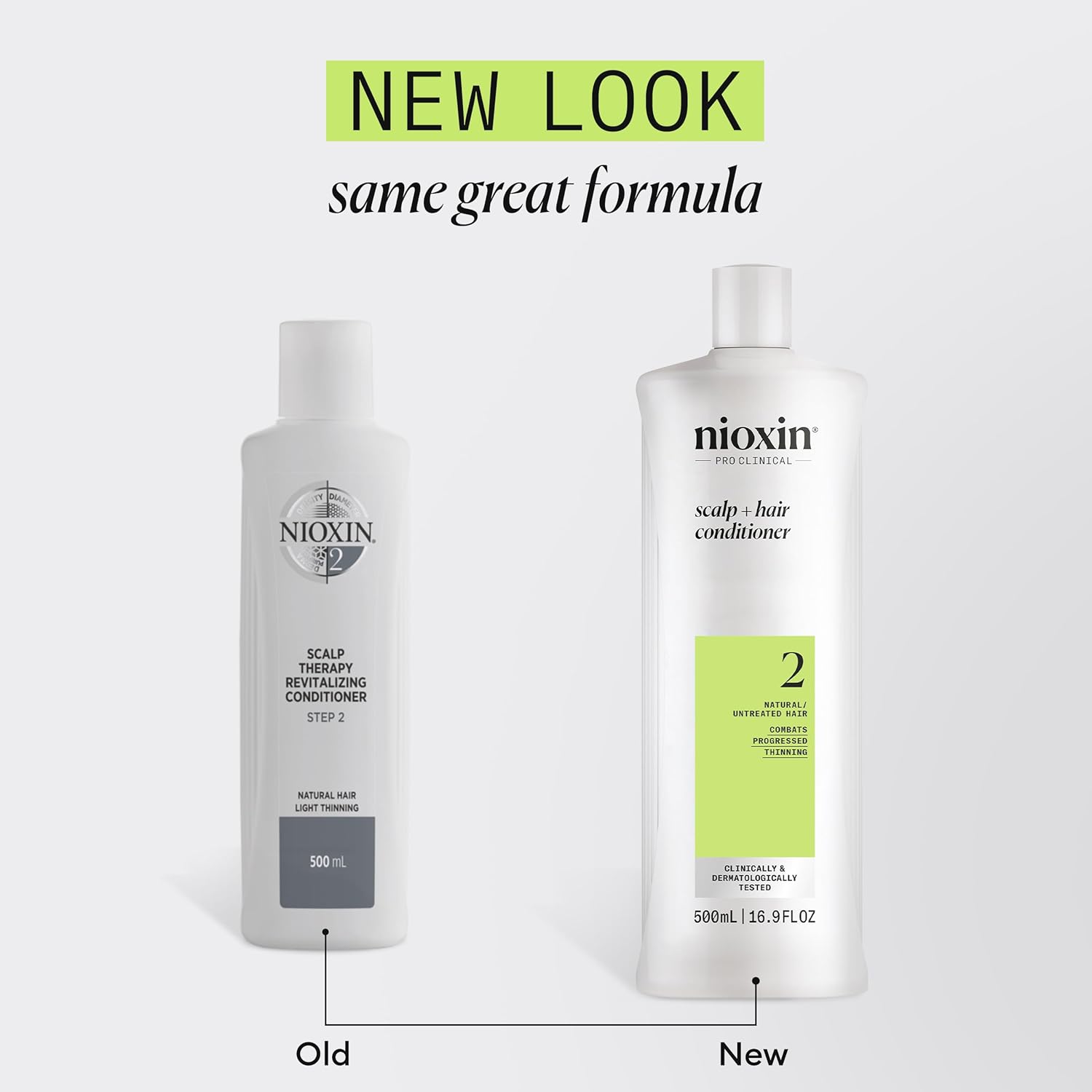 Showcases the product's new packaging design while reassuring customers that the formula remains unchanged.