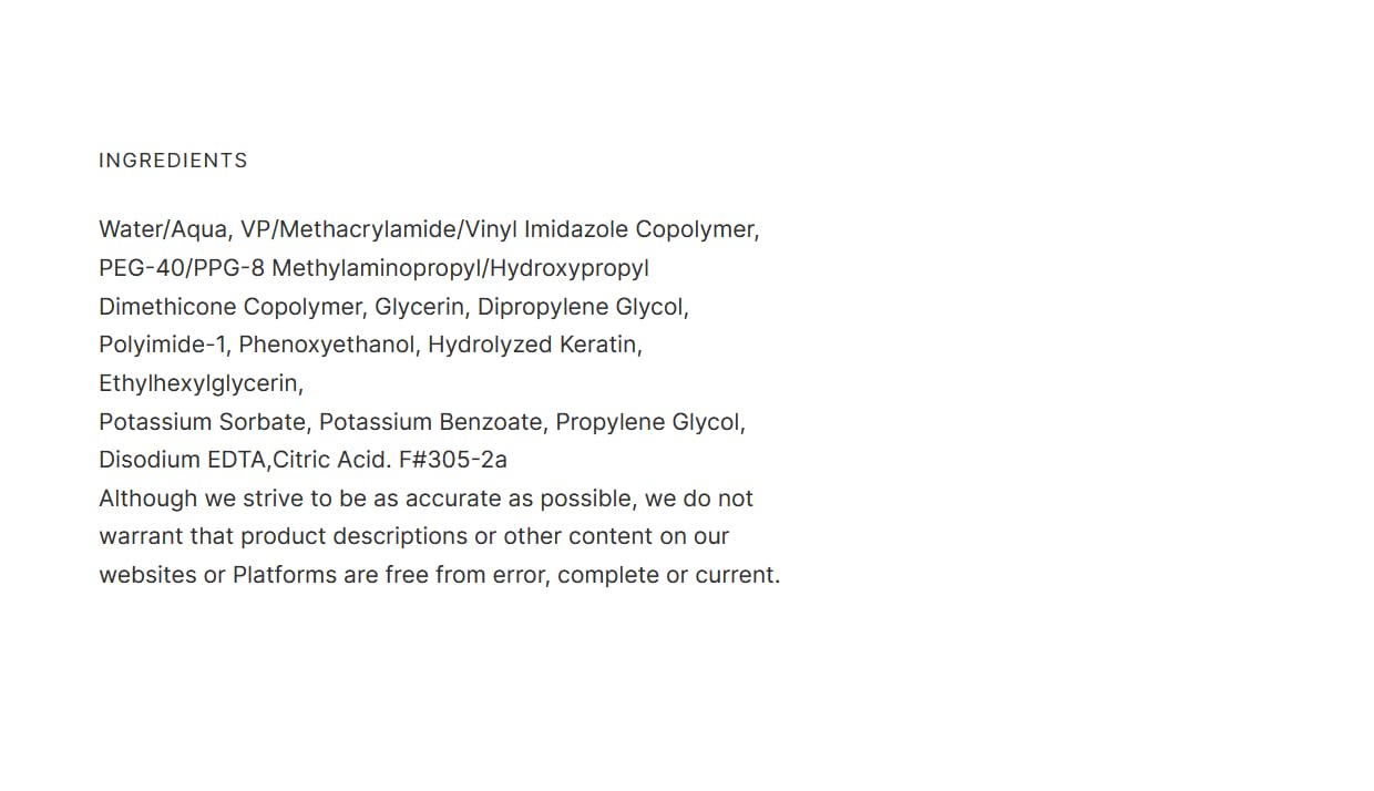 Provides transparency by listing all the ingredients contained in the product.