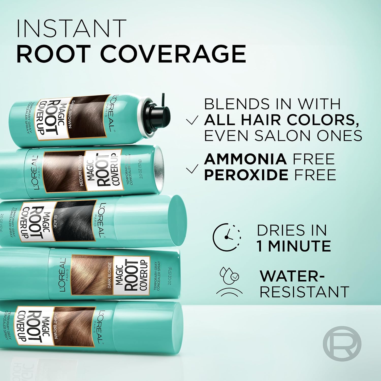 Highlights multiple key features and benefits of the root coverage product, including its ability to blend with any hair color, its gentle ammonia and…