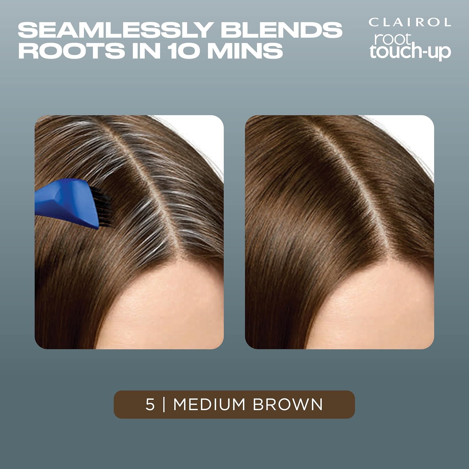 Demonstrates the seamless root blending capability of the product by showing a before and after comparison.
