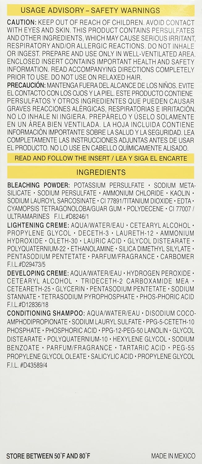 Provides important safety information, warnings, and a list of ingredients to ensure safe and proper use of the product.