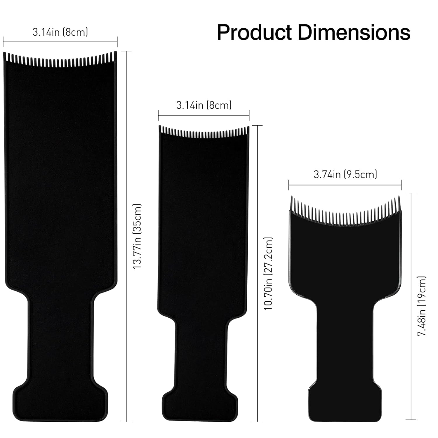 Clearly communicates the exact dimensions of the product in both imperial and metric units to help shoppers understand its physical size.