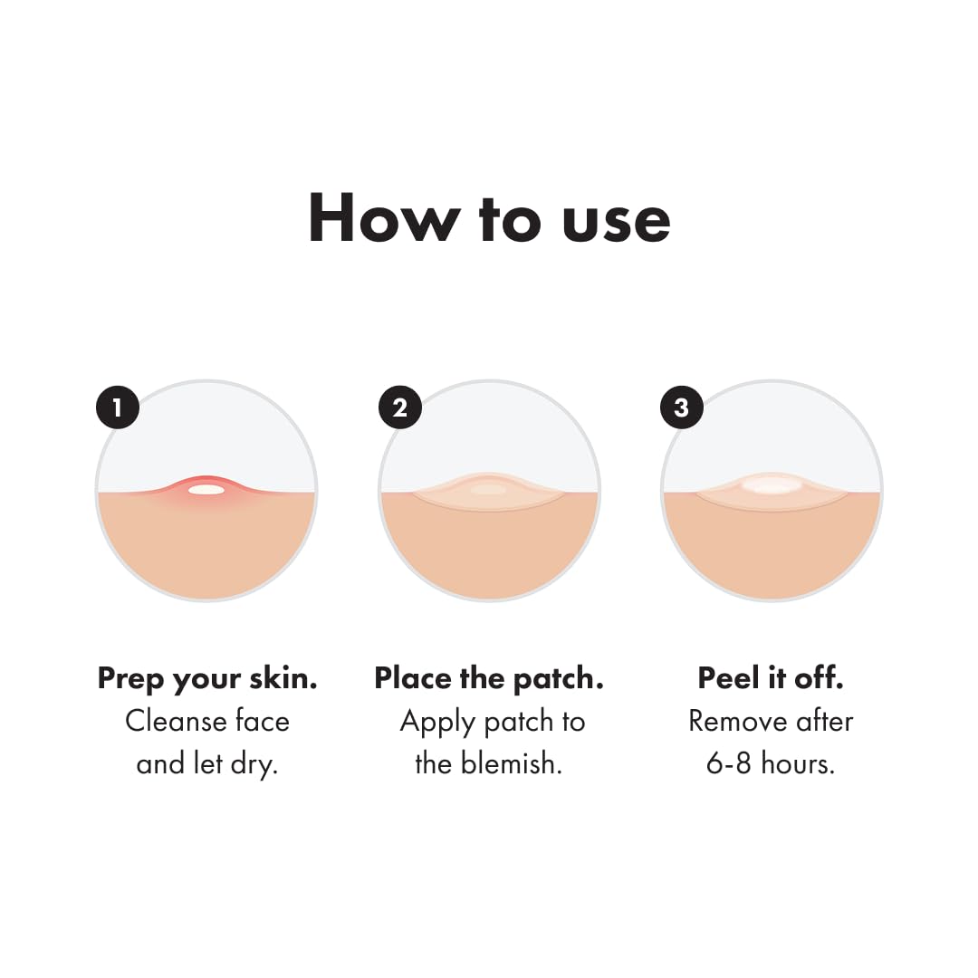 Provides step-by-step instructions on how to properly use and apply an acne patch for effective treatment.