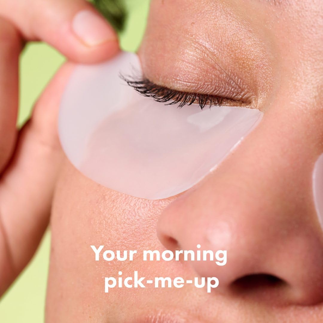 Highlights the product's use as an under-eye treatment, emphasizing its role in a morning skincare routine.