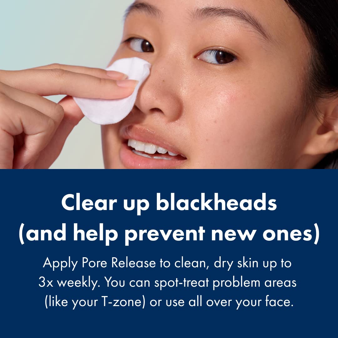Demonstrates the correct method of applying the skincare product to treat and prevent blackheads. Highlights the product's ability to clear up existing blackheads and prevent new ones from forming.