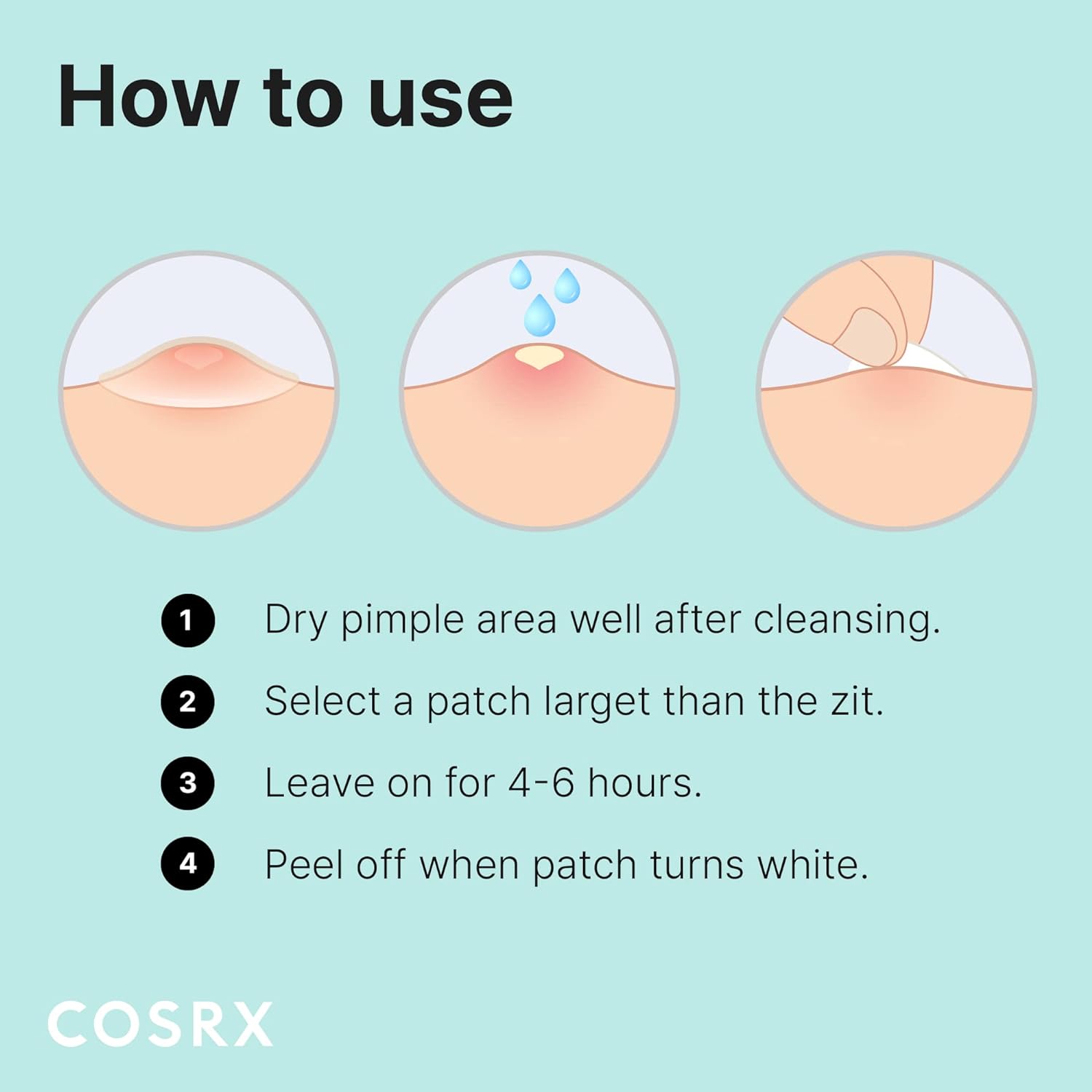 Provides step-by-step instructions on how to properly apply and use acne patches, ensuring customers use the product correctly for best results.