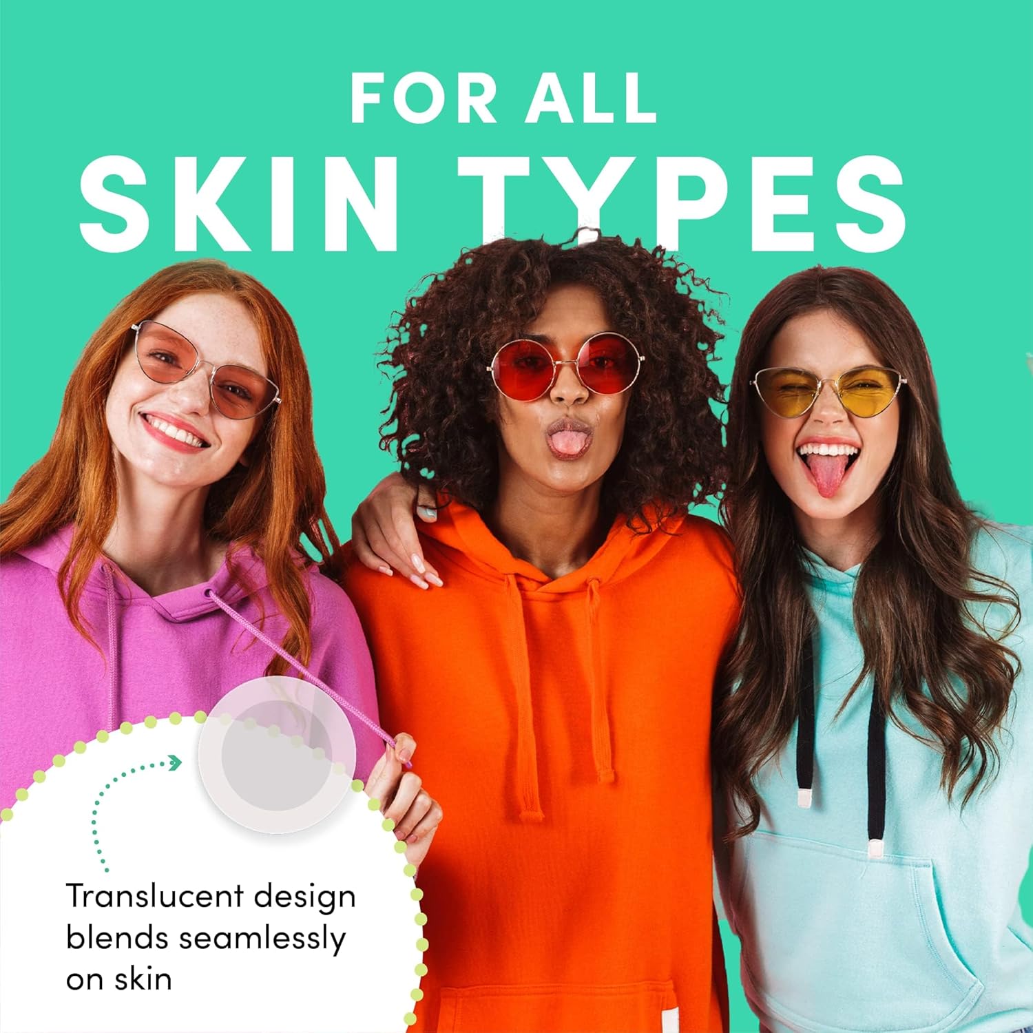 Emphasizes that the product is suitable for all skin types, highlighting its versatility and broad appeal.