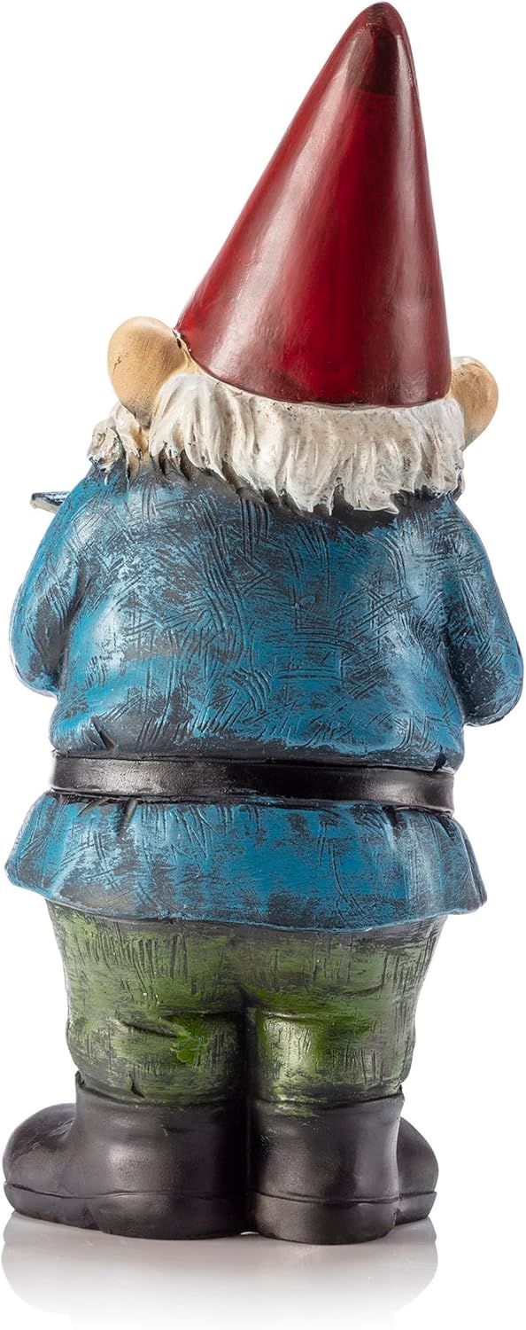 Showcases a festive garden gnome figure to appeal to customers looking for seasonal outdoor decorations.