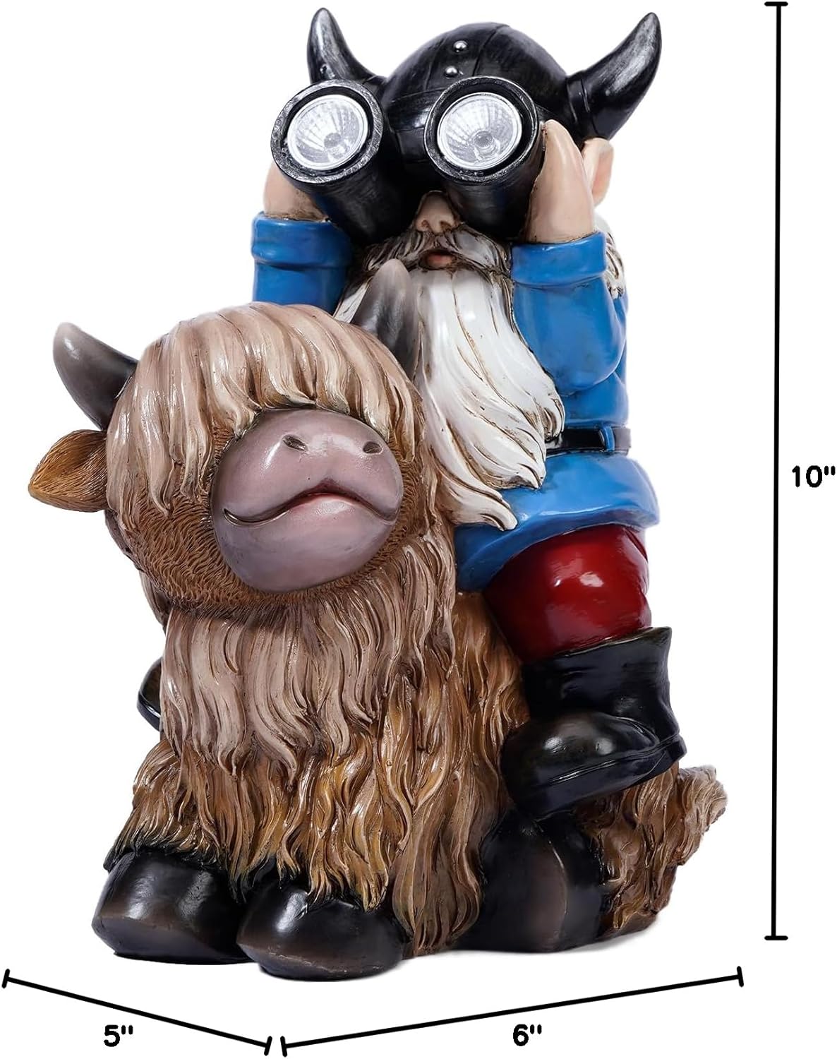 Provides the exact dimensions of the decorative figurine to help shoppers understand its size and determine if it fits their space.