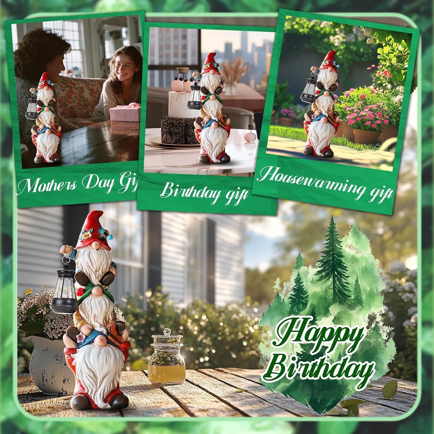 Gives examples of various gifting applications of the garden gnome. 