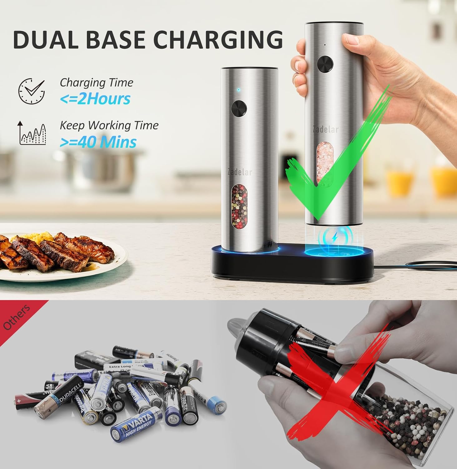 Secondary Images for Salt and Pepper Grinder Set Electric