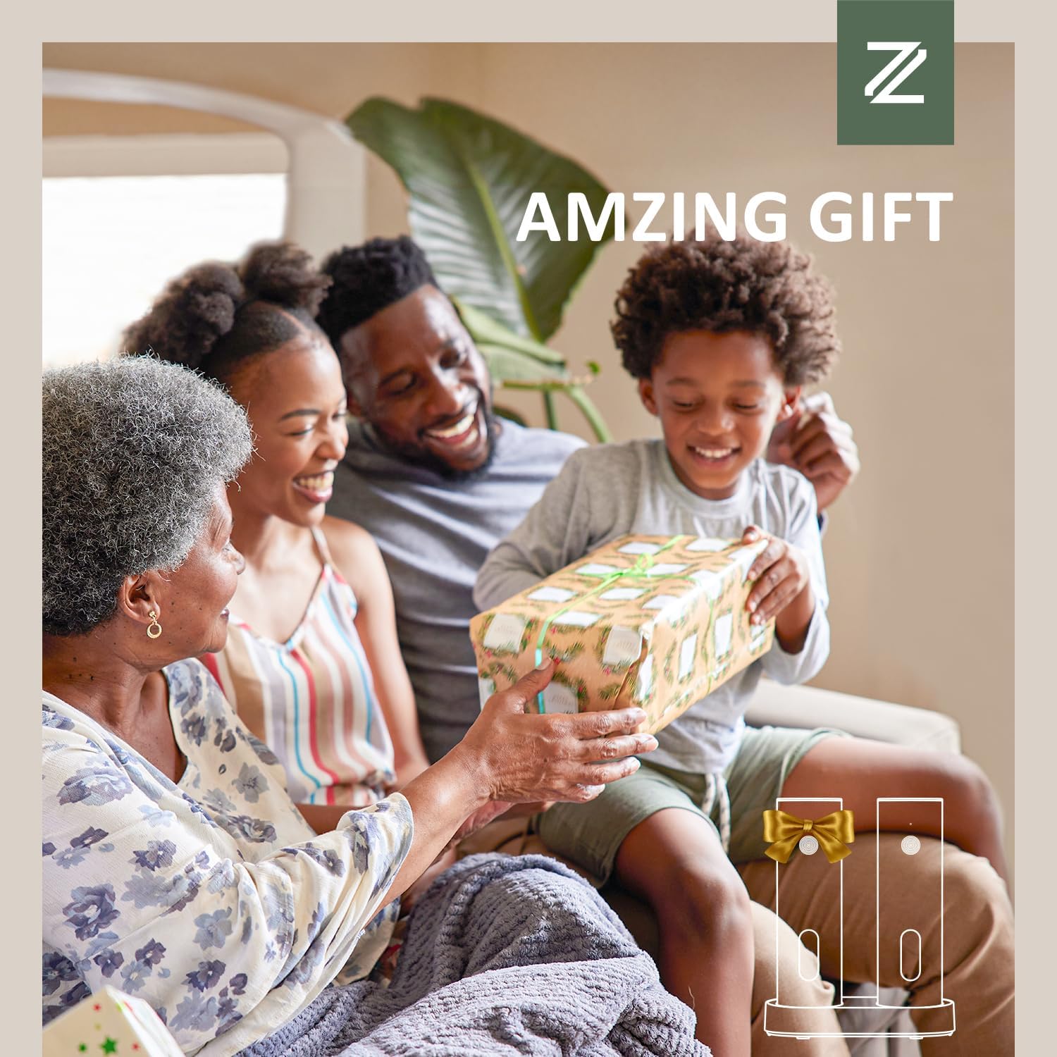 Showcases the product as an ideal gift for family occasions, emphasizing emotional connections and joyful moments.
