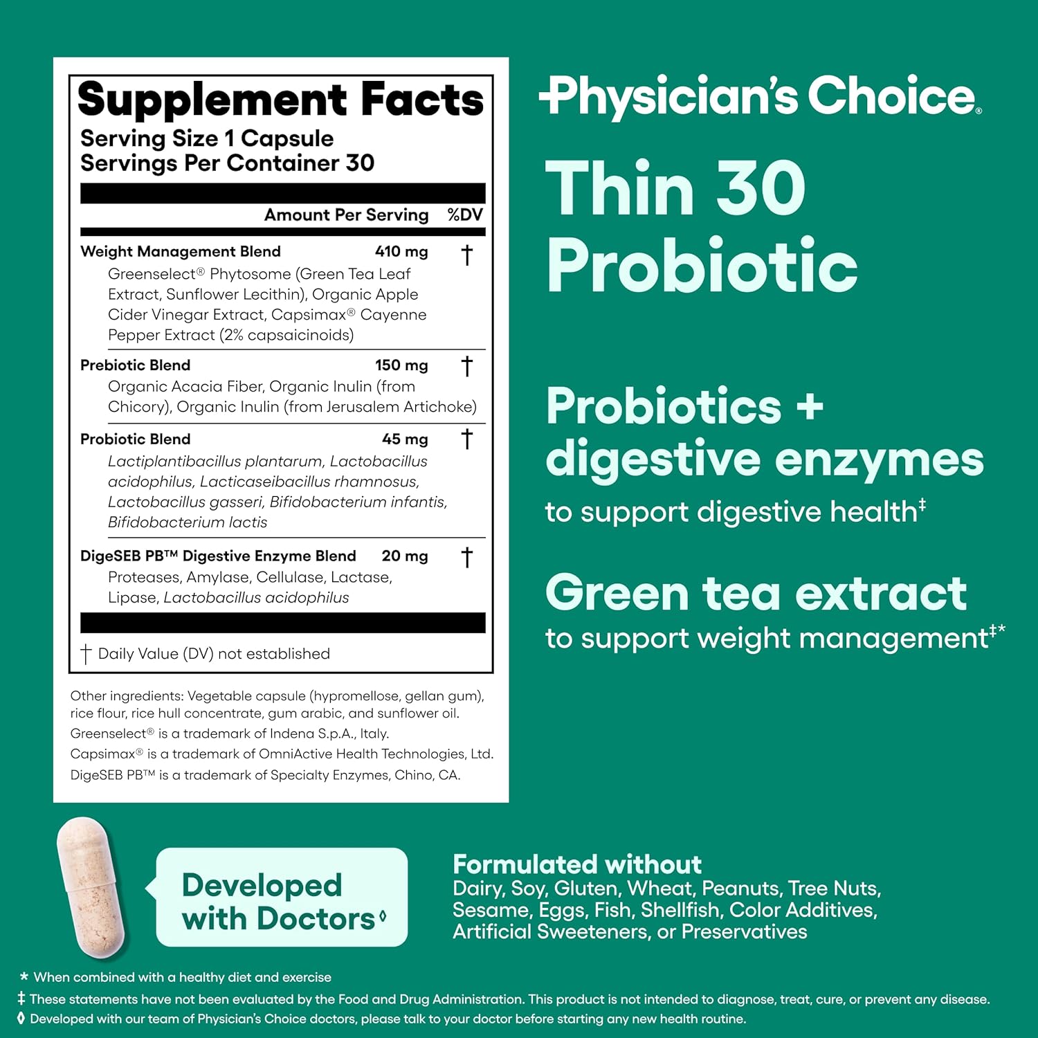 Secondary Images for Physician's CHOICE Probiotics for Weight Management & Bloating
