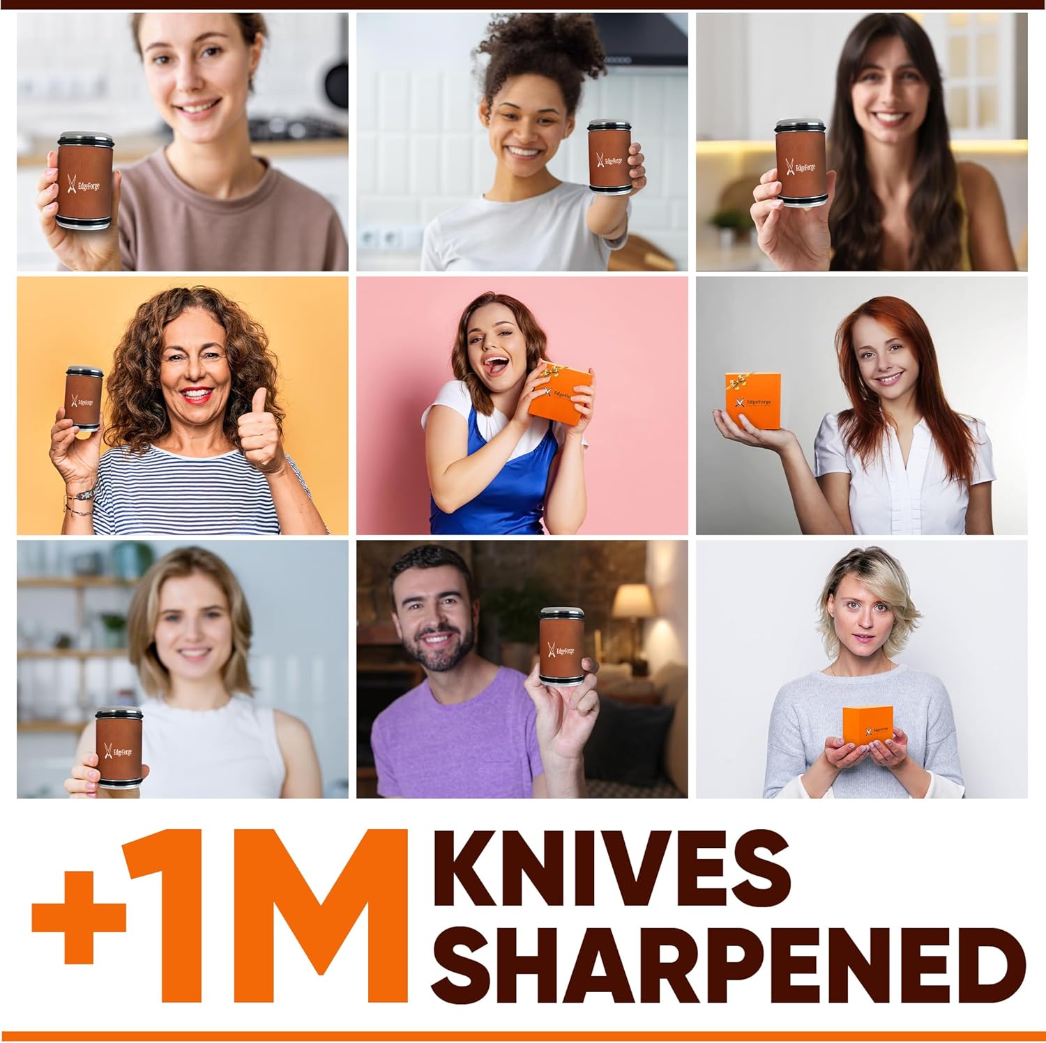 Showcases real customers using and enjoying the product, building trust and relatability with potential buyers. Highlights the significant number of customers served, emphasizing the product's…