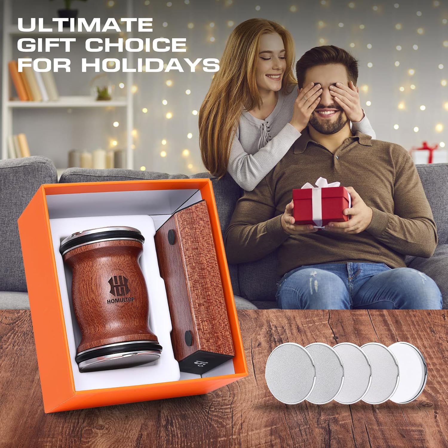 Positions the product as an ideal holiday gift choice, appealing to shoppers looking for presents during the festive season. Showcases the components of the…