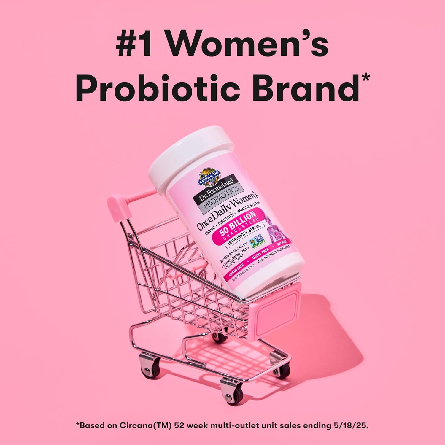 Emphasizes the product's position as the top women's probiotic brand to build trust and credibility with potential customers. Highlights the high potency of the probiotic supplement, showcasing its…