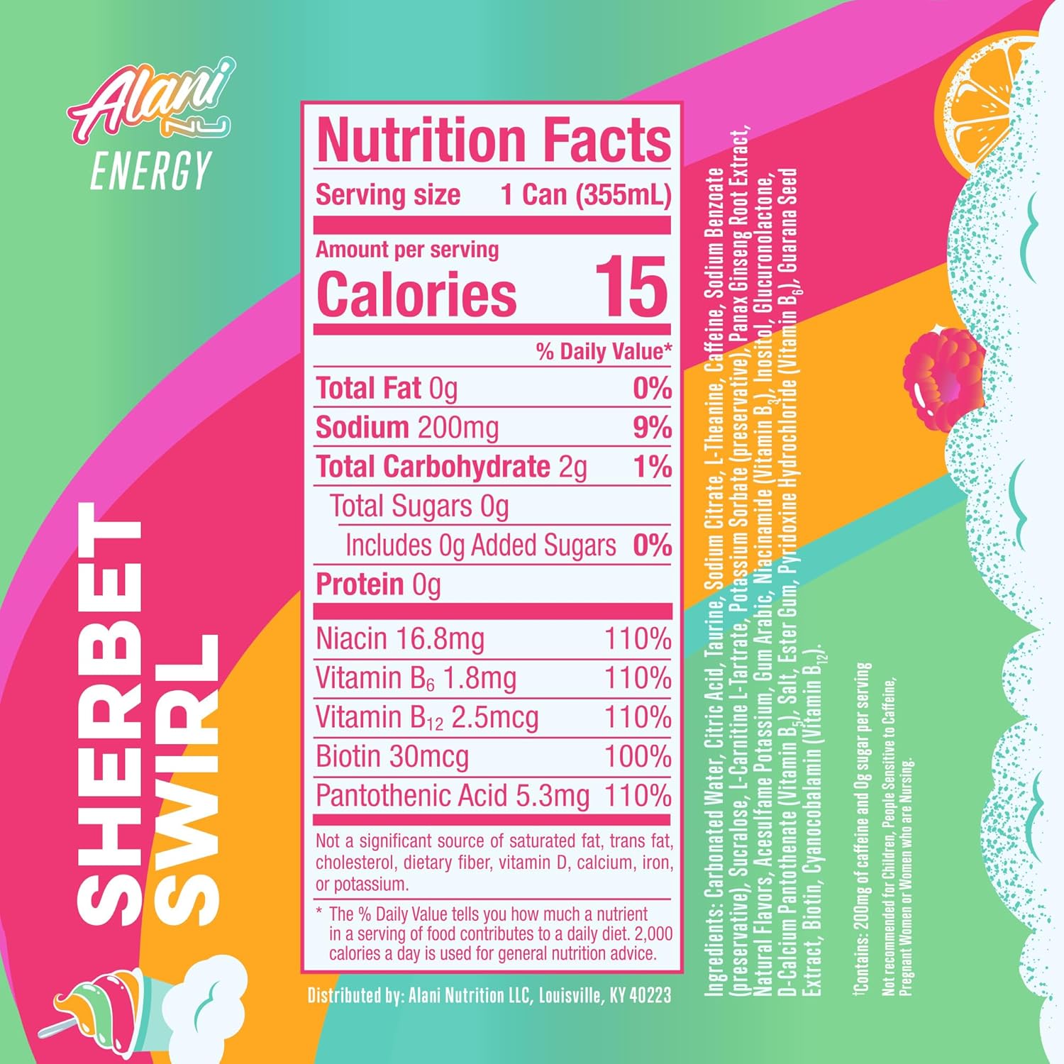 Provides detailed nutritional information to help shoppers make informed decisions about the product's health benefits and content. Highlights the product's low calorie content (15 calories per can)…