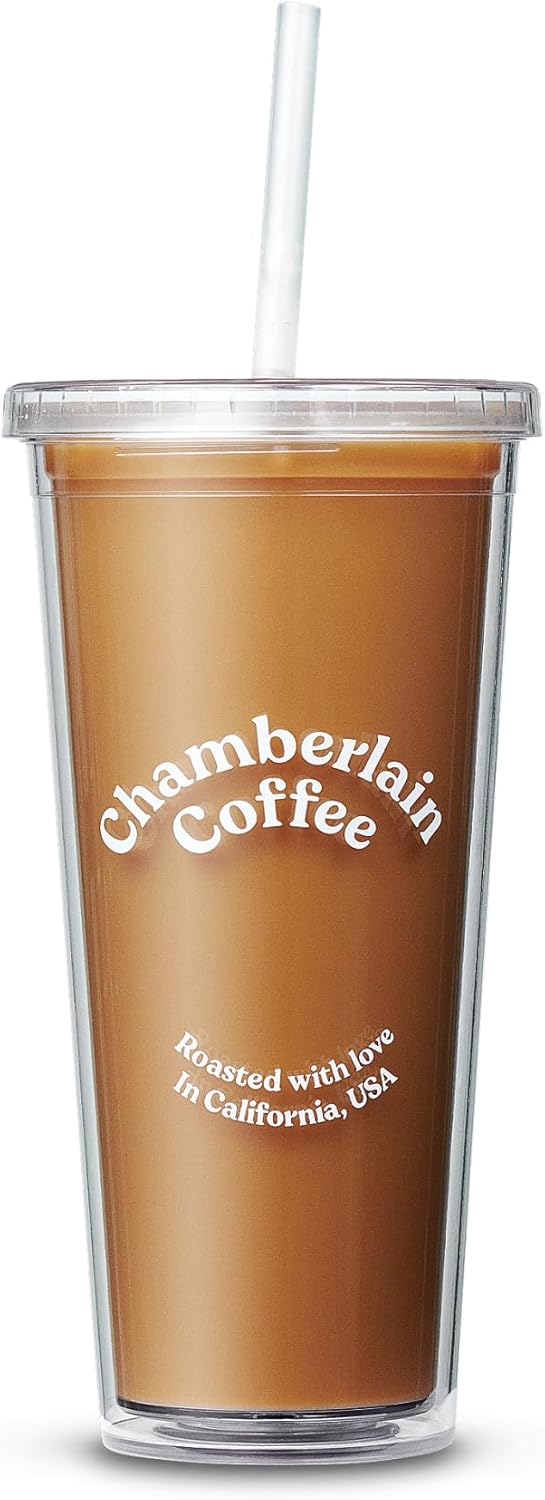 Reinforces the Chamberlain Coffee brand and emphasizes its California roots to build trust and association.