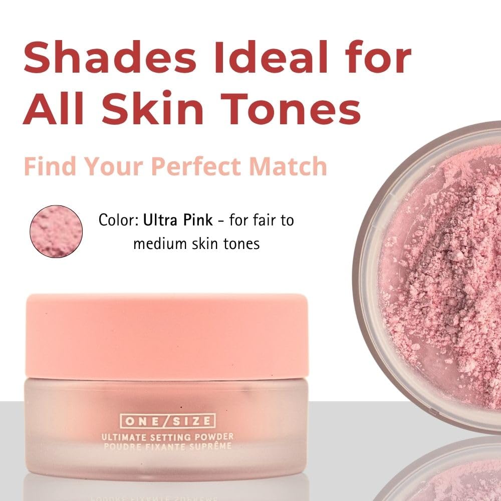 Guides customers in selecting the right shade of setting powder for their skin tone, emphasizing versatility across different complexions.