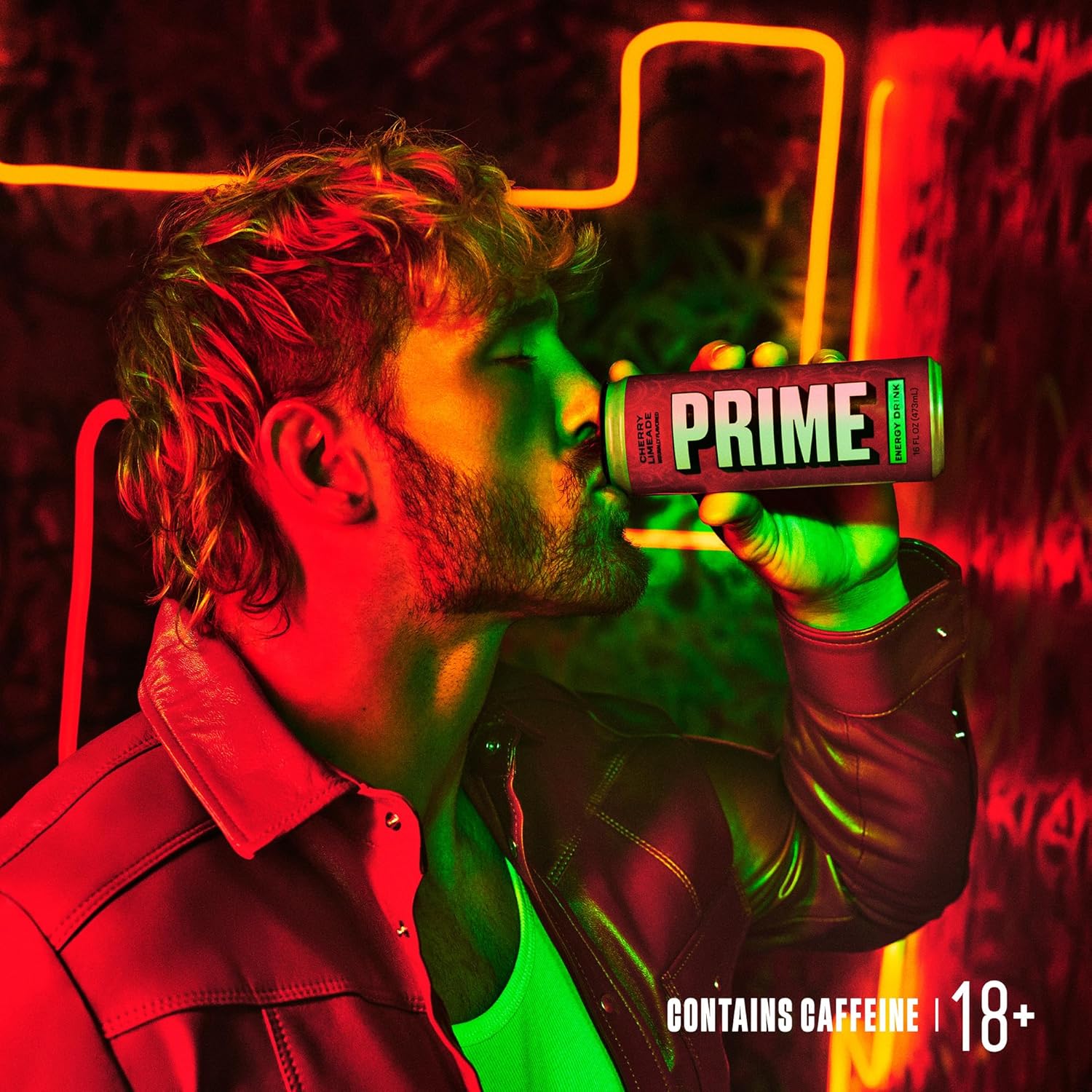 Shows the product being consumed in a vibrant nightlife setting, associating it with energy and excitement.