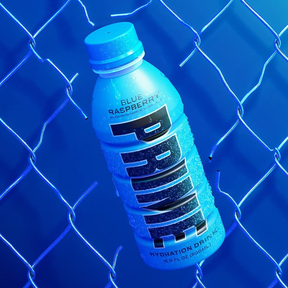 Highlights the unique blue raspberry flavor of the hydration drink, appealing to consumers looking for a refreshing and distinctive taste.
