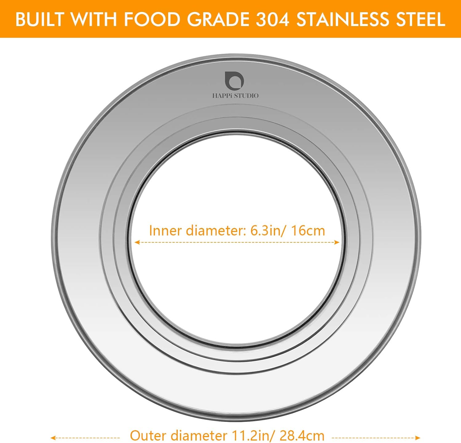 Highlights the product's high-quality material construction to reassure customers about its safety and durability for food-related use. Provides exact measurements of the product to help customers…