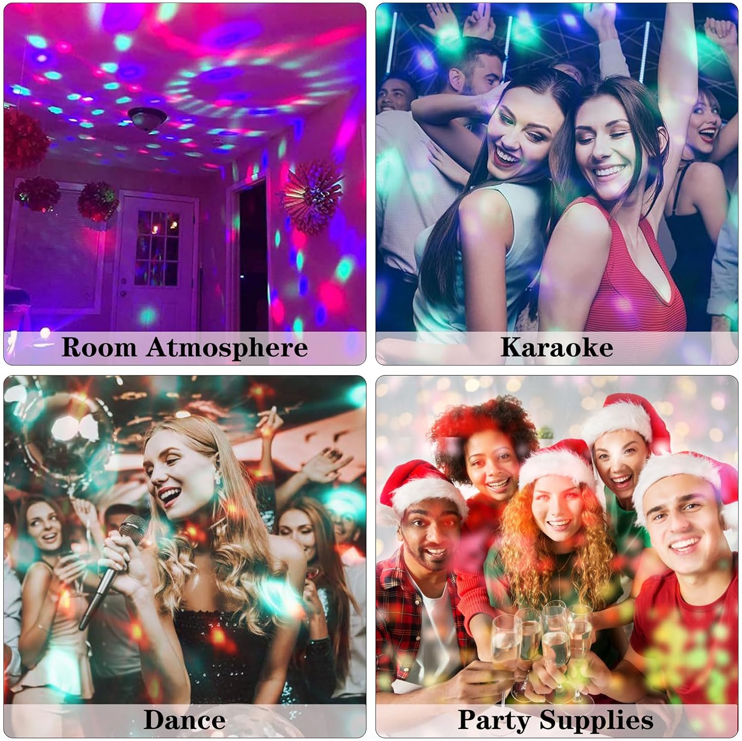 Demonstrates various party scenarios where the product can be used, showcasing its versatility for different types of celebrations and events.