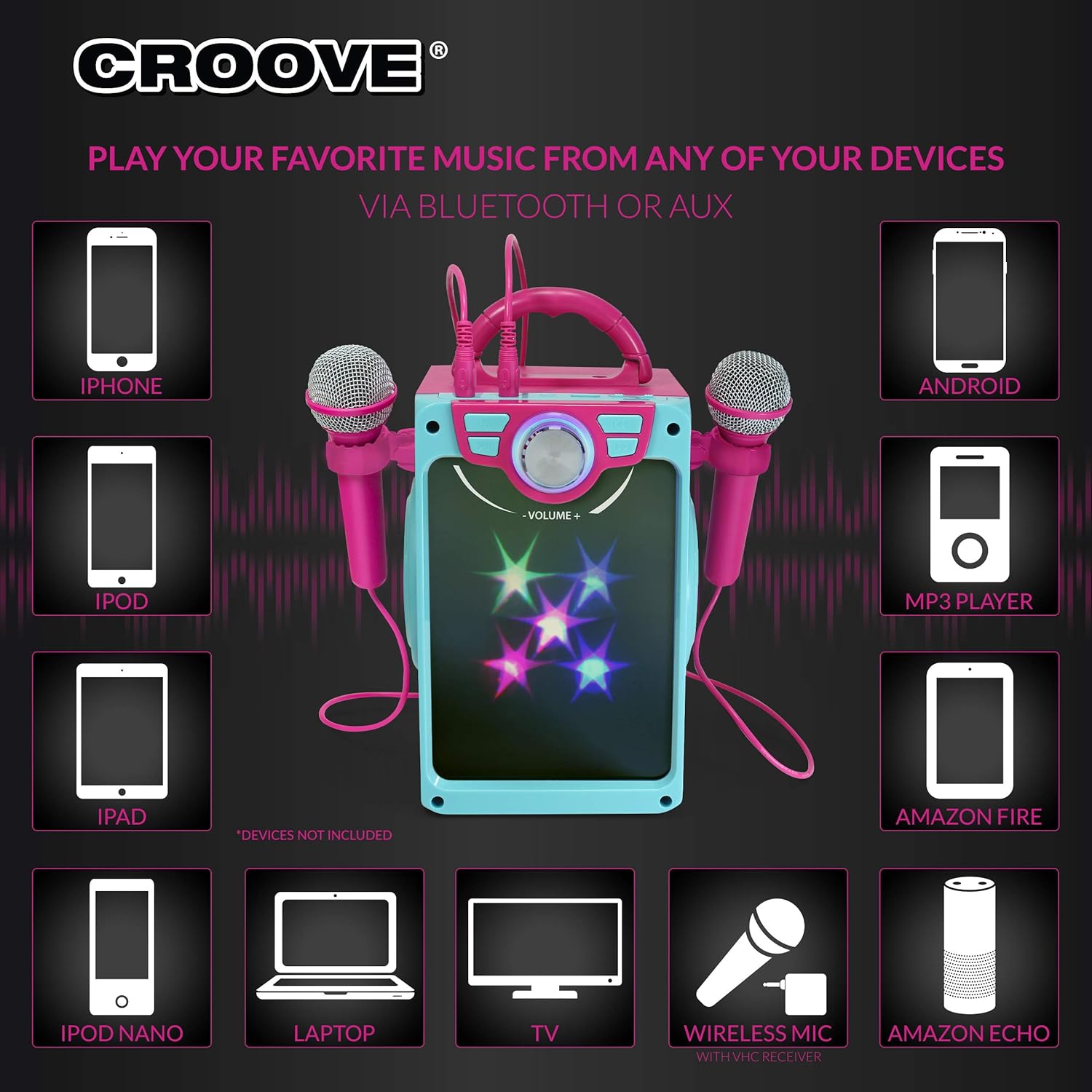Secondary Images for Rechargeable Kids Karaoke Machine for Girls