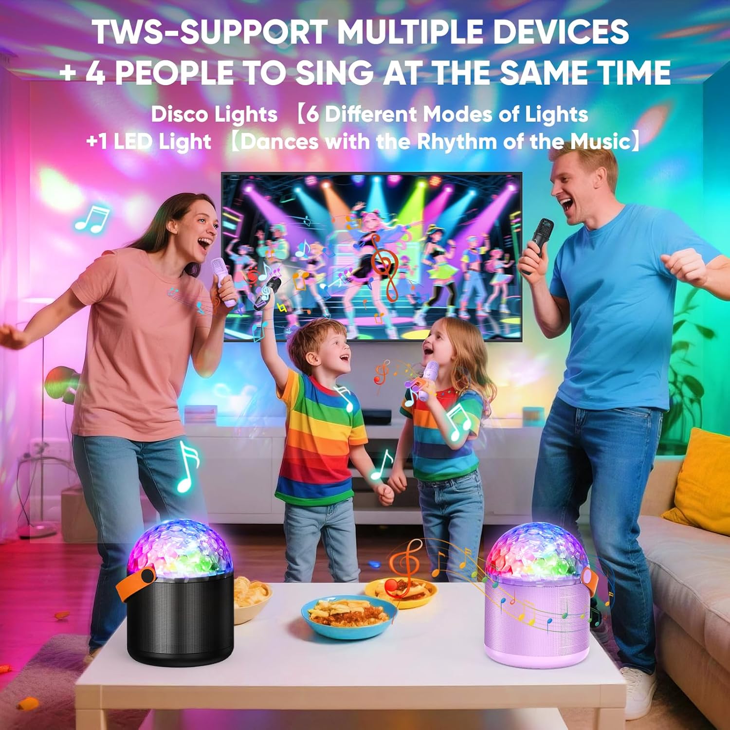 Secondary Images for Karaoke Machine with Disco LED Lights for Adults Kids
