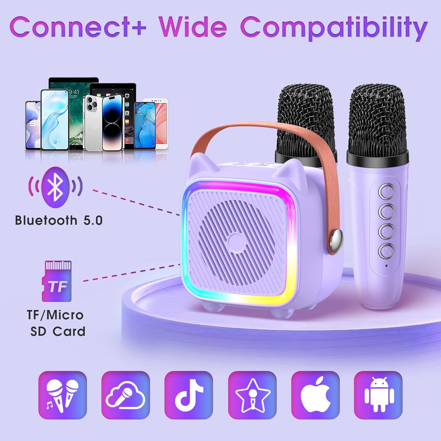 Demonstrates the product's compatibility with a wide range of devices, including smartphones, tablets, and other electronics.