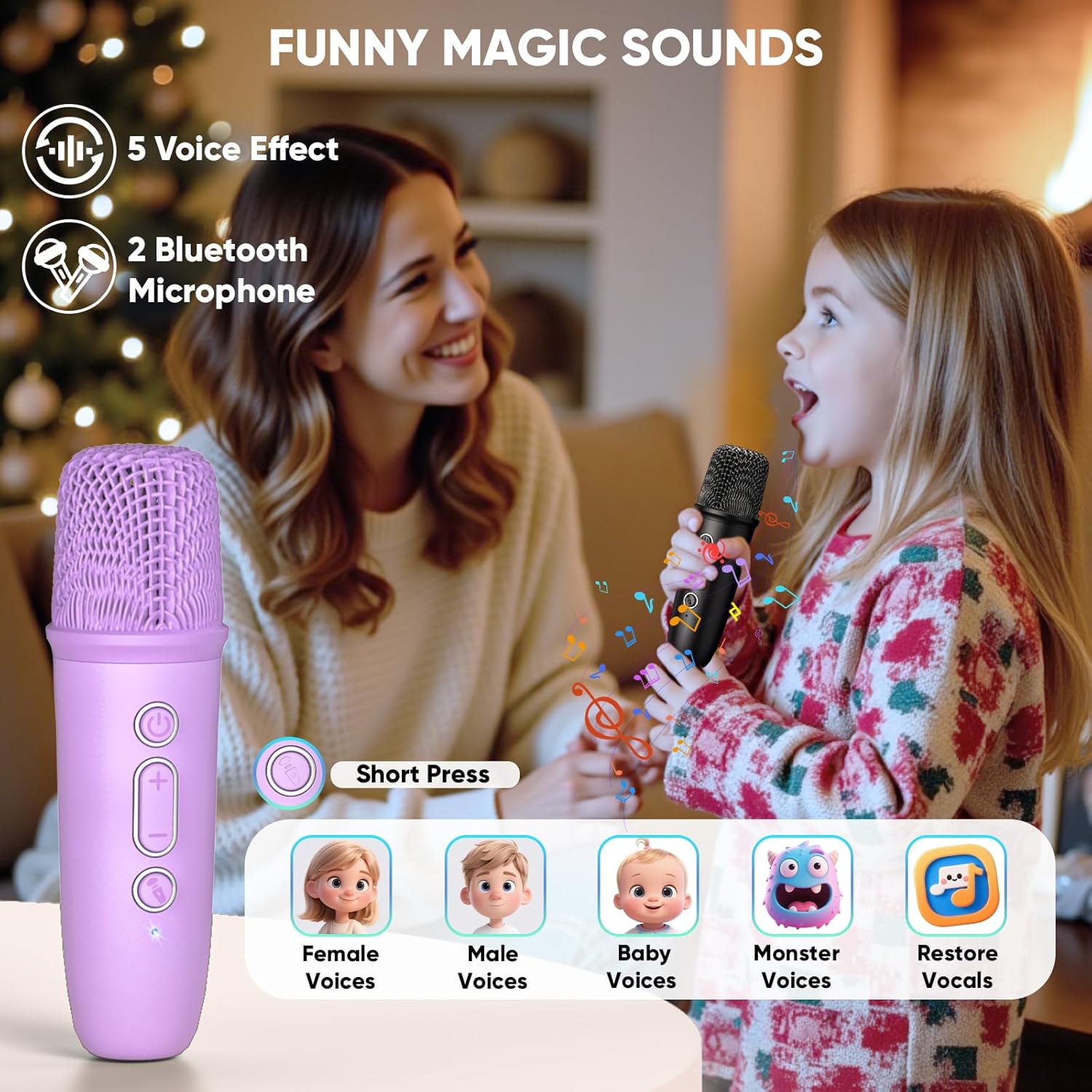 Secondary Images for Karaoke Machine with Disco LED Lights for Adults Kids