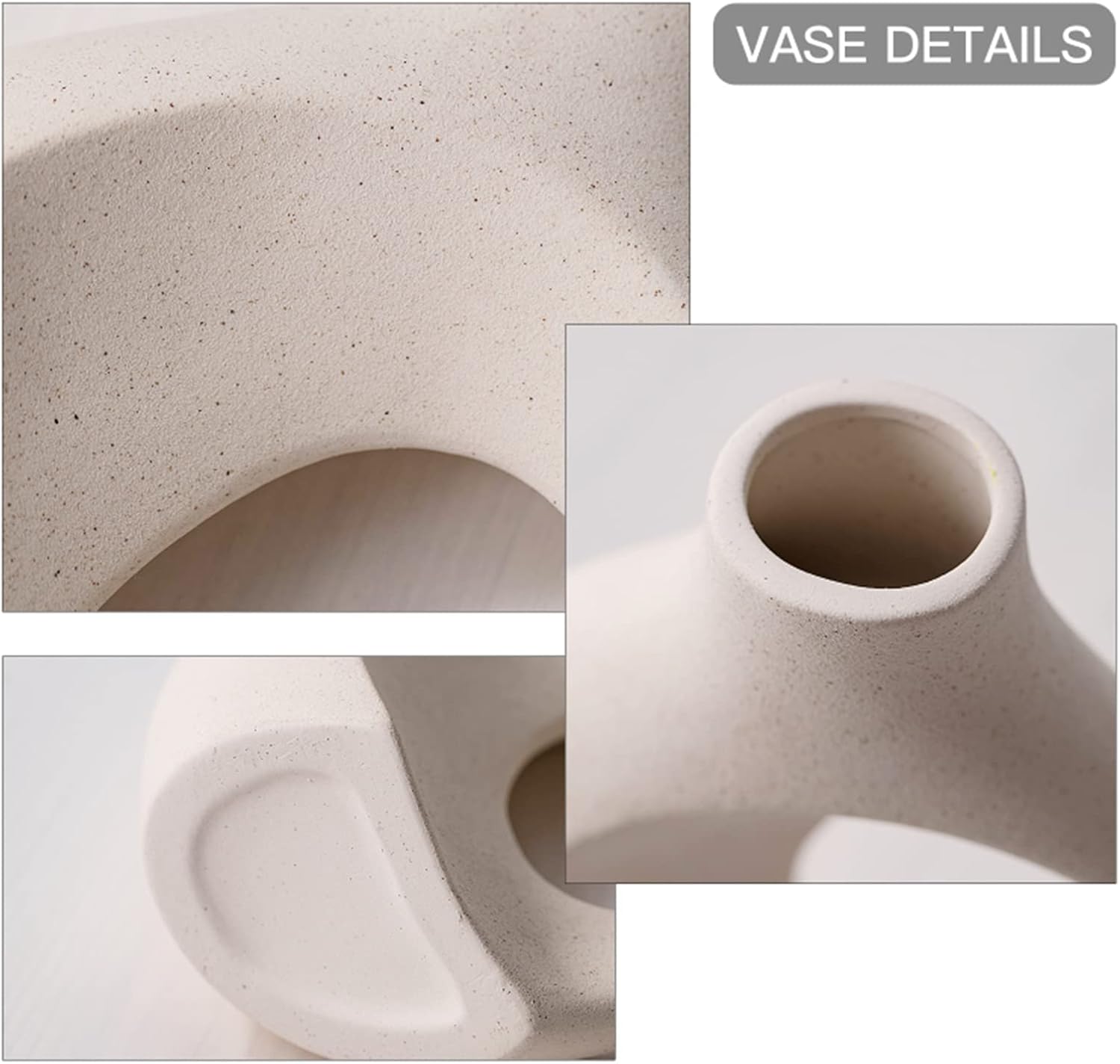 Highlights the detailed texture, material quality, and unique shape of the vase to showcase its craftsmanship and design.