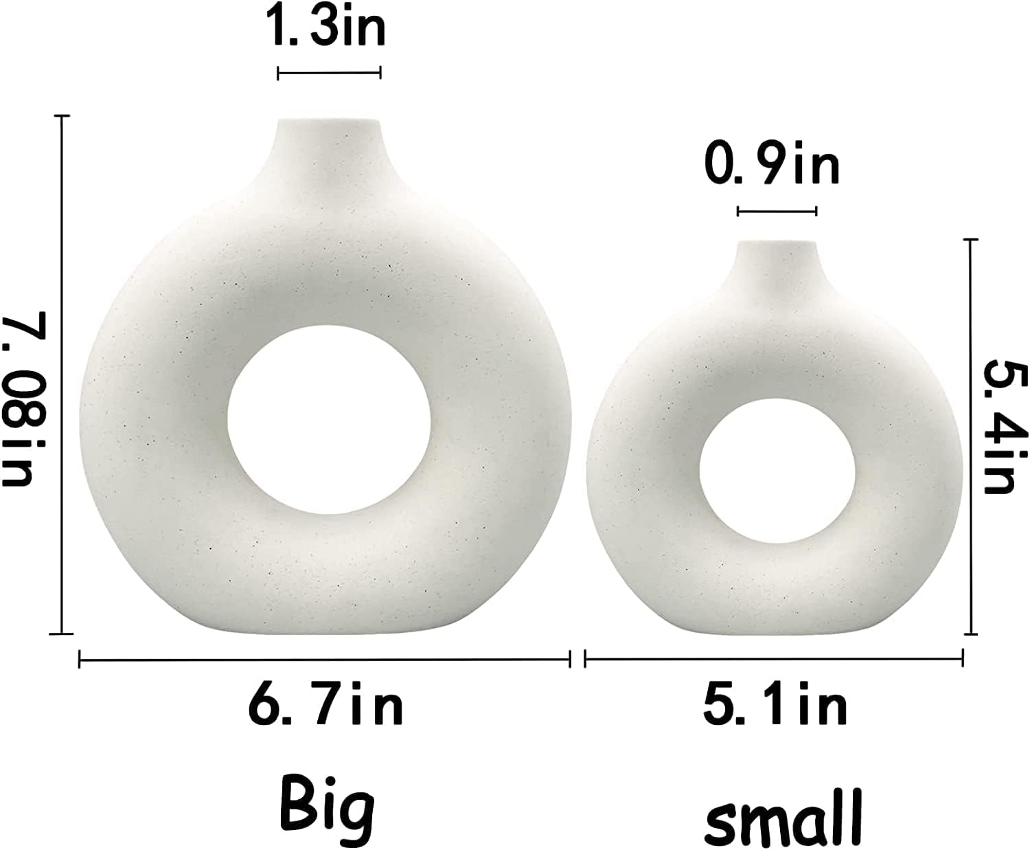 Provides exact measurements of two different sizes of the product to help customers understand the scale and choose the right size for their needs.