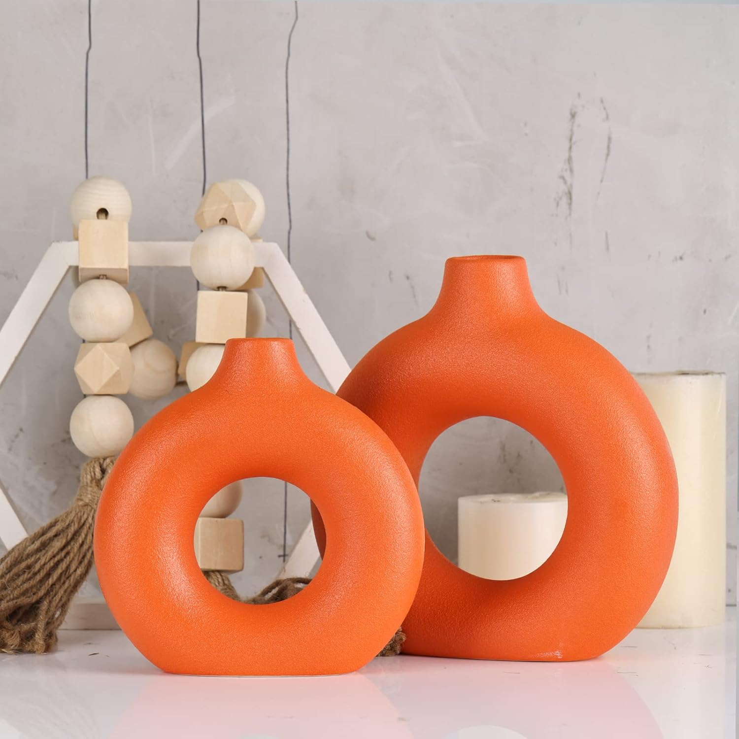 Showcases the product in a stylish home setting to demonstrate its aesthetic appeal and versatility as a decorative piece.