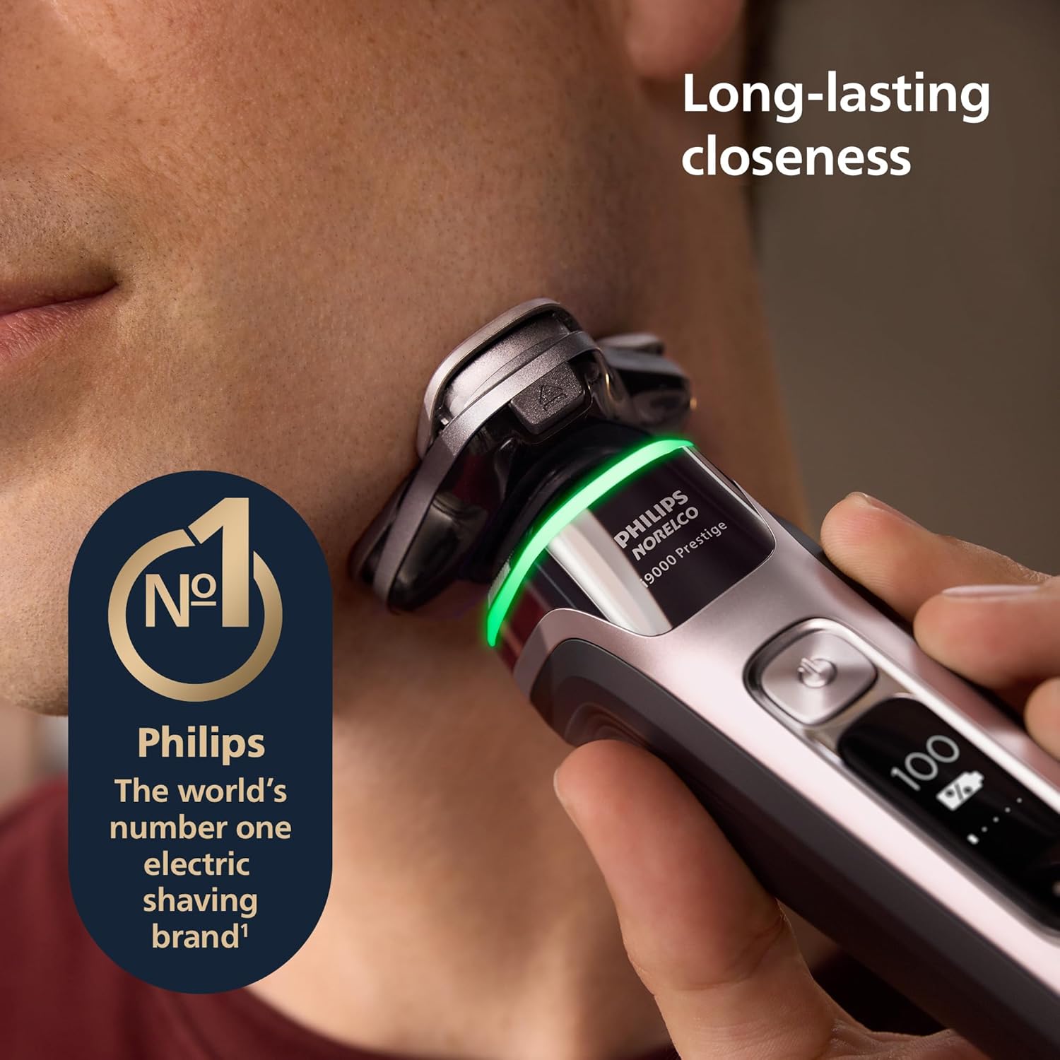 Highlights the electric shaver's ability to provide a long-lasting close shave, emphasizing its effectiveness and quality. Establishes Philips as the market leader in electric shavers, building…