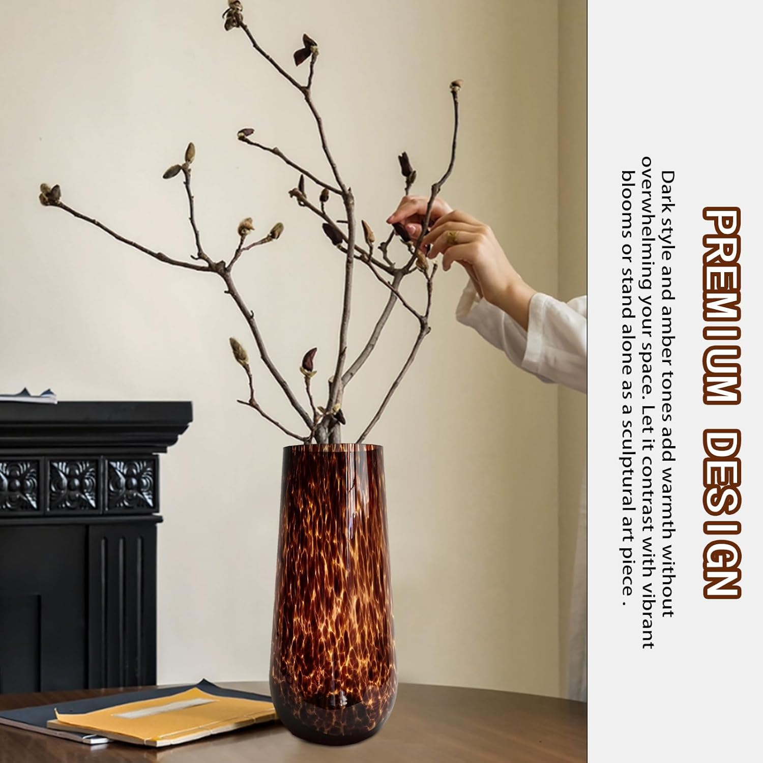 Shows the product in a real-world context, demonstrating how it can be used to create an elegant and natural home decor arrangement.