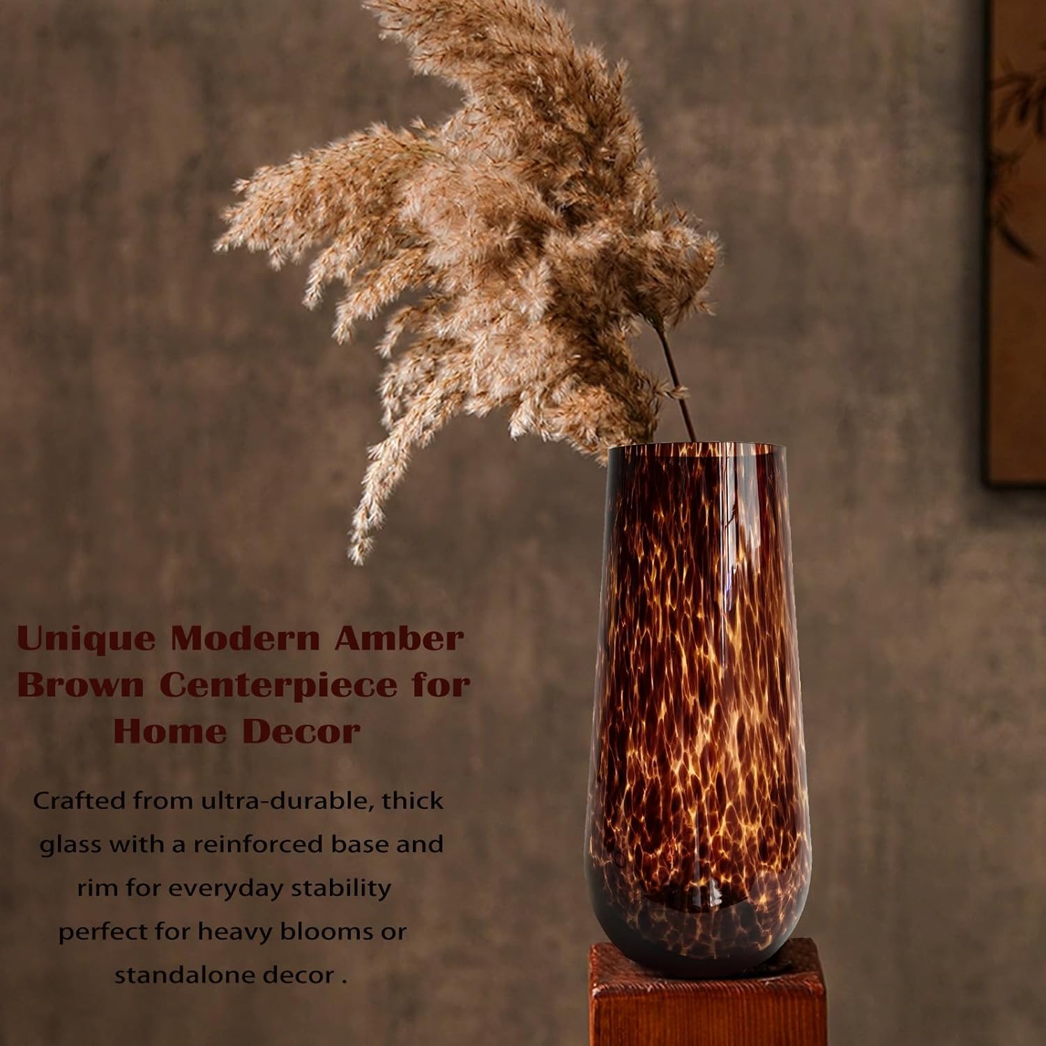 Emphasizes the vase's durability and stability for use with heavy blooms or as standalone decor.