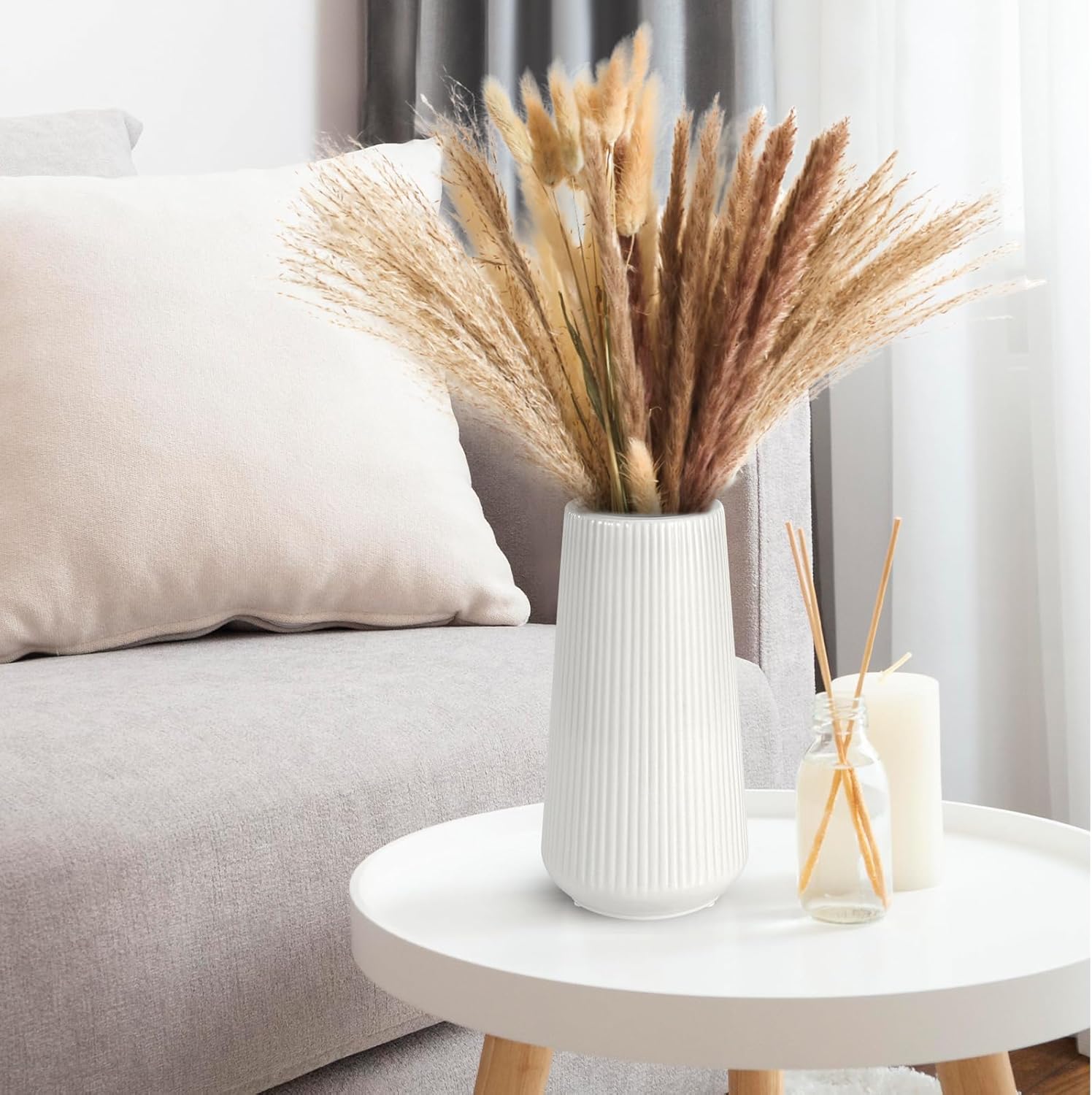 Showcases how the product can be used to create a cozy, natural aesthetic in a living space.