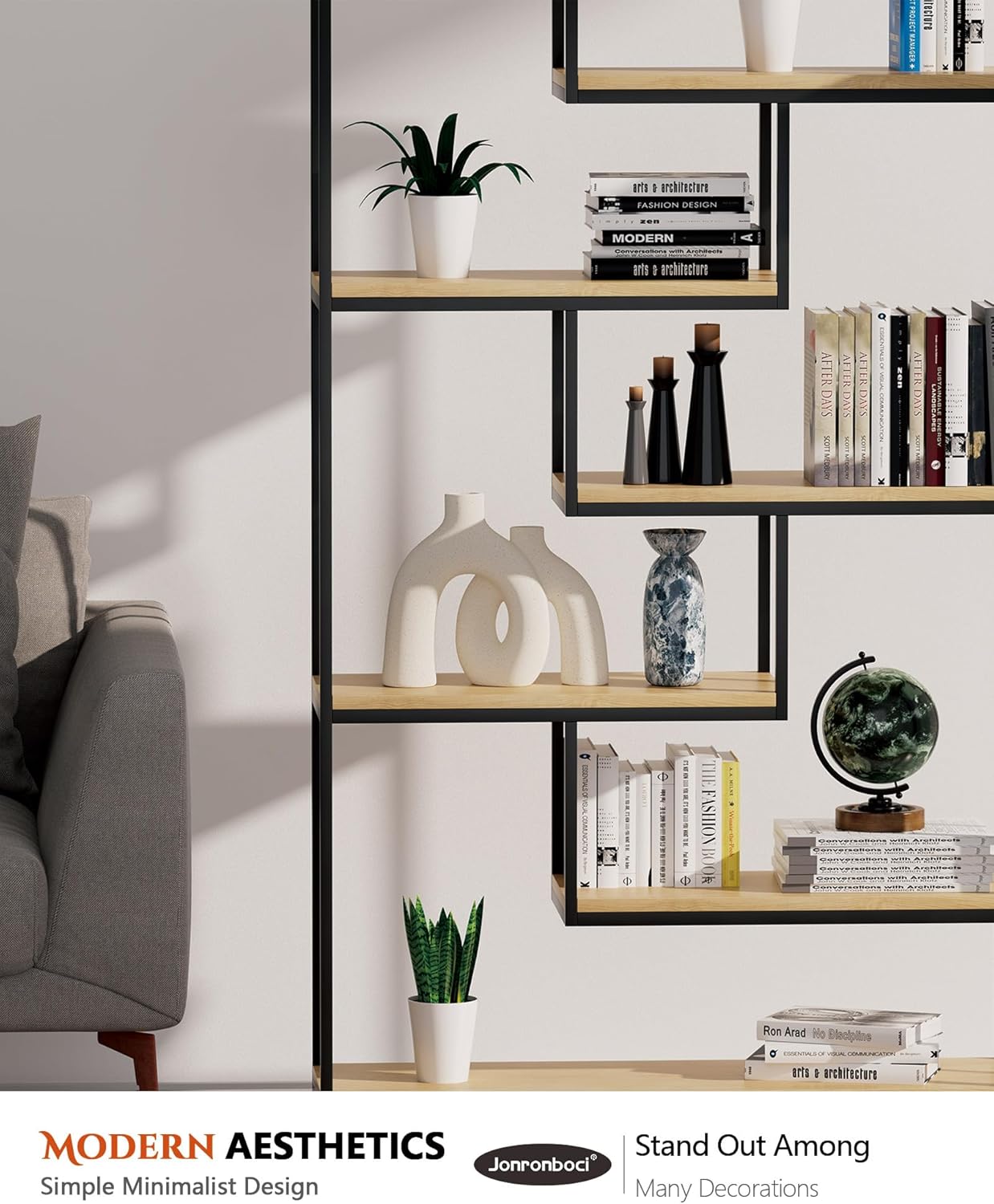 Showcases the product in a stylish, lived-in setting to demonstrate how it enhances modern home aesthetics.