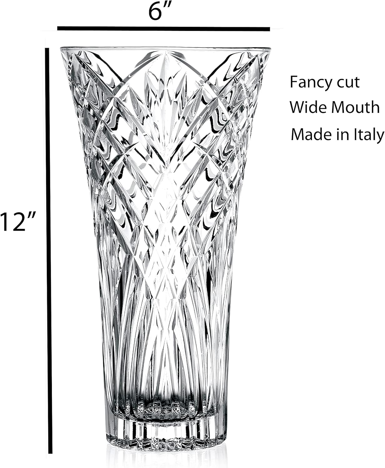 Provides exact measurements of the vase to help customers understand its size and proportions.