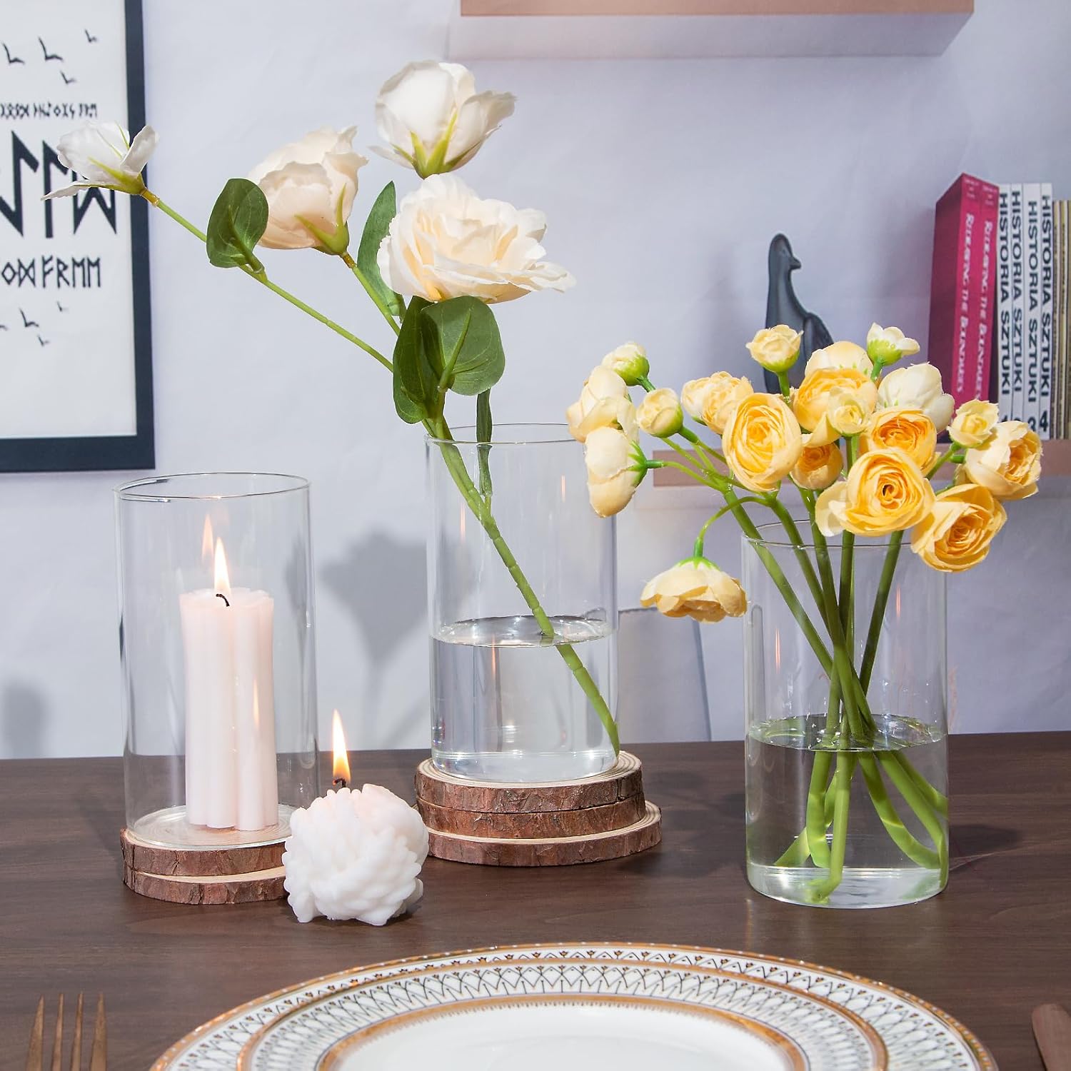 Showcases how the product can be used to create an elegant and inviting table setting or home atmosphere.