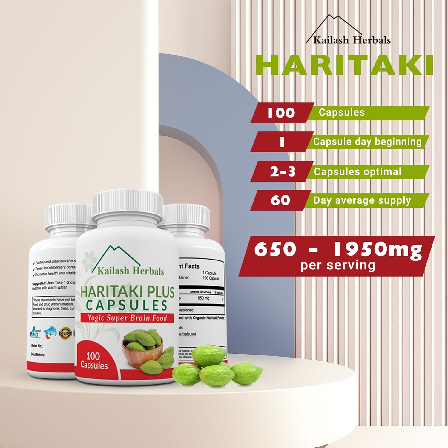 Provides clear dosage instructions and supply information to help customers understand product usage and duration. Shows the product packaging and contents to give customers a visual understanding…