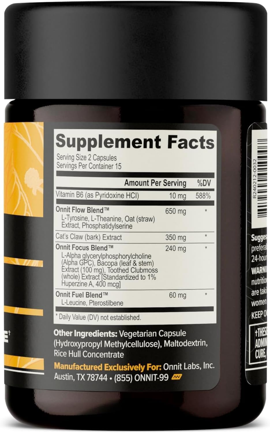 Provides detailed information about the product's ingredients, serving size, and nutritional content to help customers understand exactly what's in the supplement.