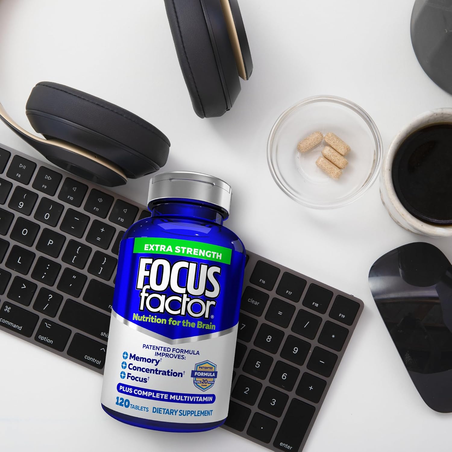 Demonstrates the product's effectiveness in improving focus and productivity in a work setting. Highlights the product's main benefit of providing nutrition…