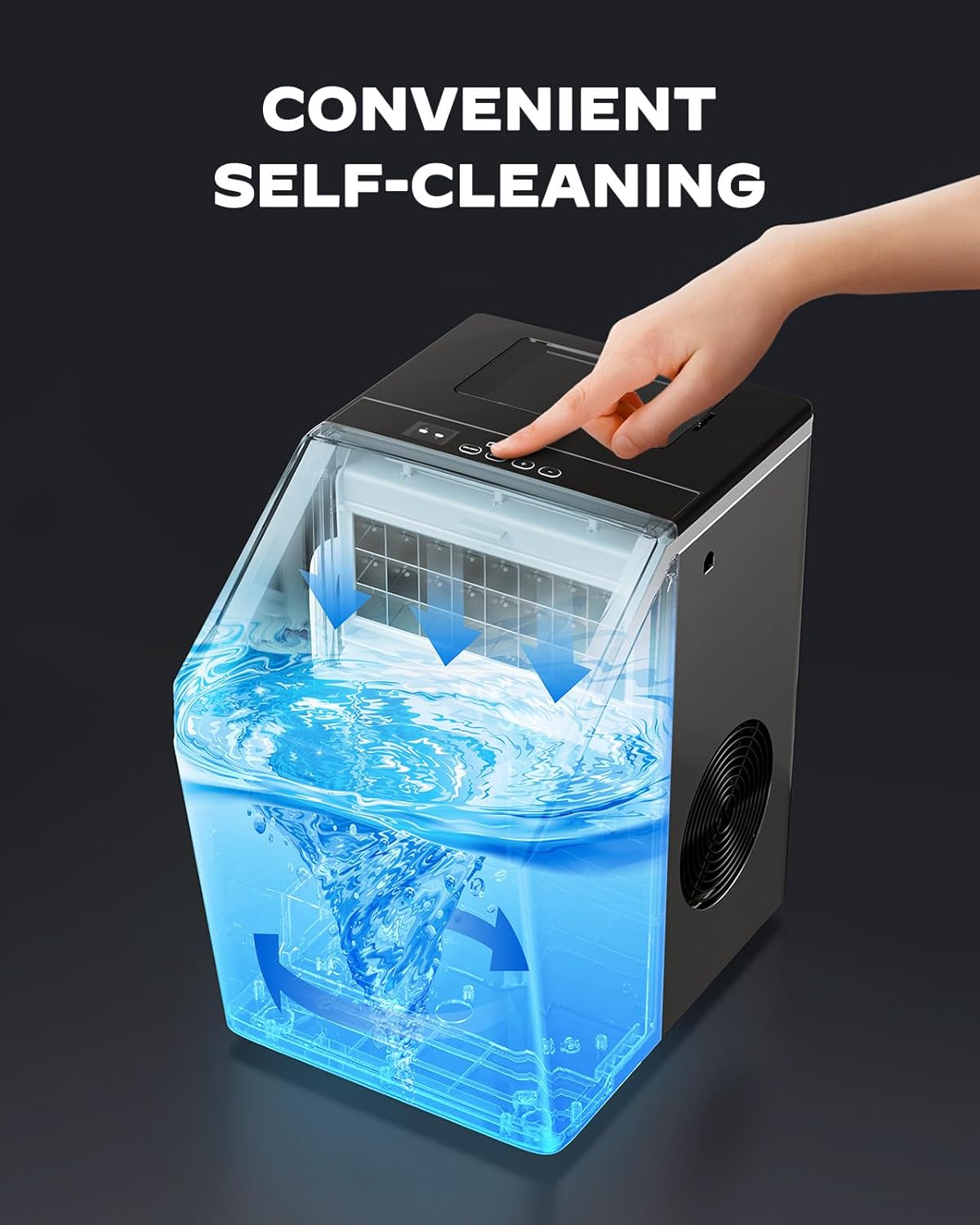 Highlights the product's convenient self-cleaning feature to emphasize ease of maintenance and hygiene.